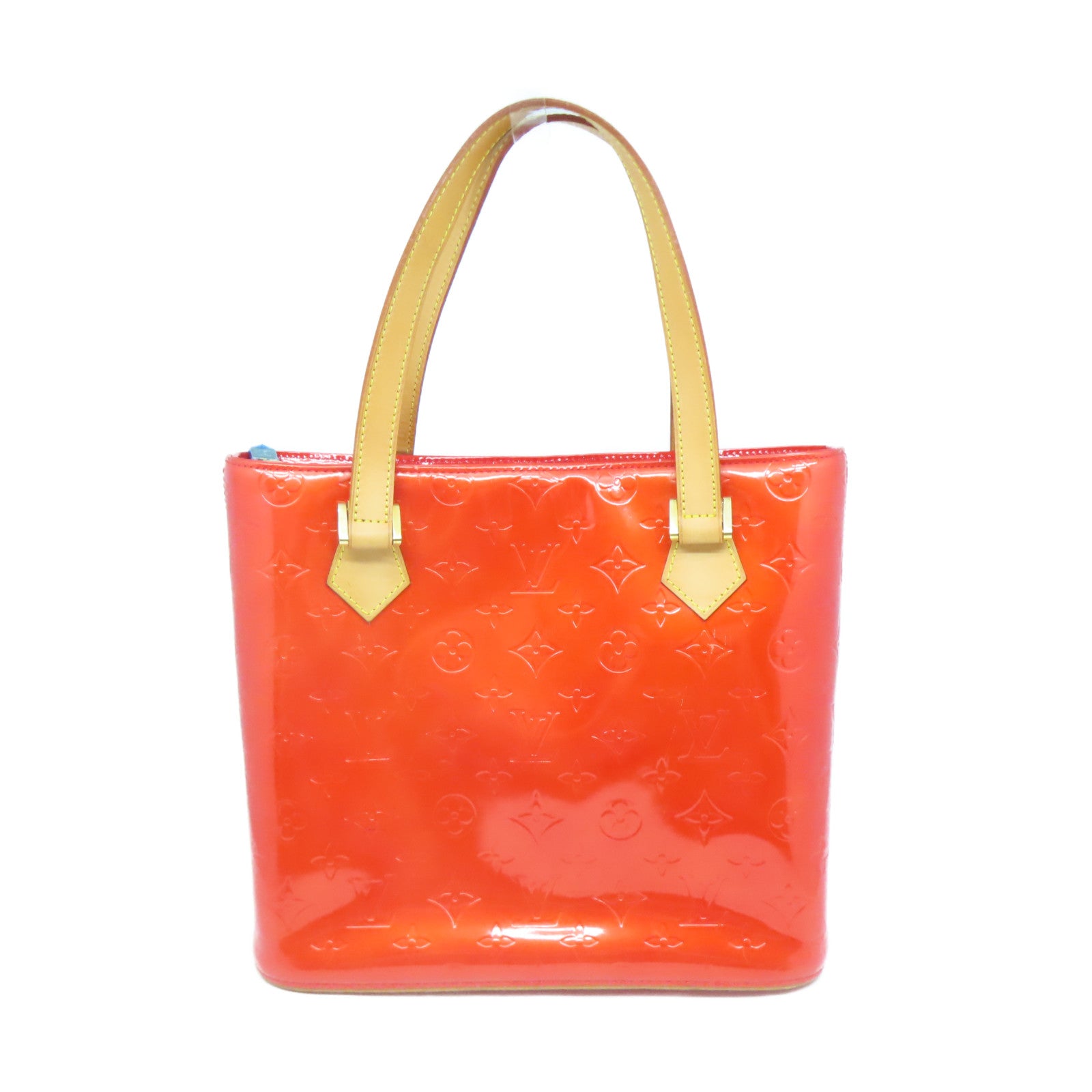 LOUIS VUITTON Monogram Vernis Houston金扣手挽袋橙色