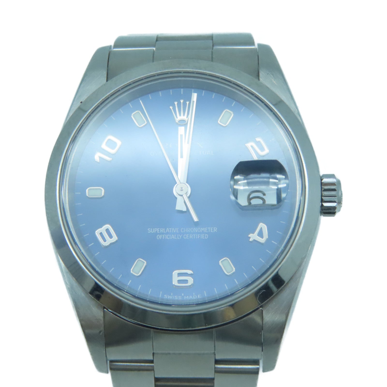 ROLEX Oyster Perpetual Watch不鏽鋼自動機芯手錶藍色/銀色