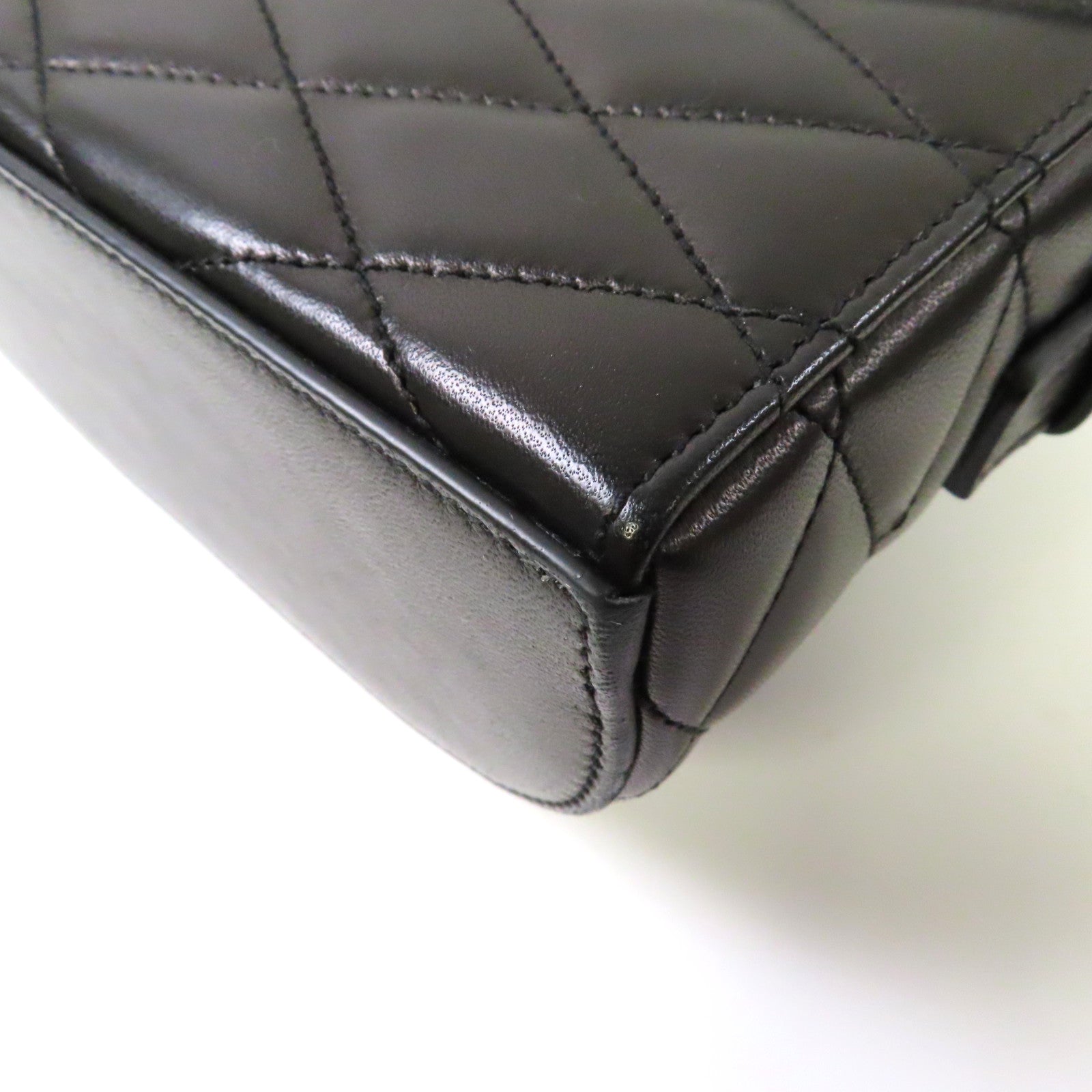 SAINT LAURENT 羊皮皮革Shoulder Bag銀扣肩背袋黑色