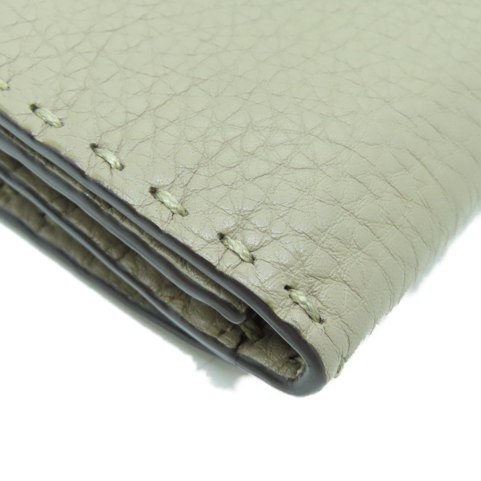 FENDI 牛皮皮革Fold Wallet銀扣錢包灰色