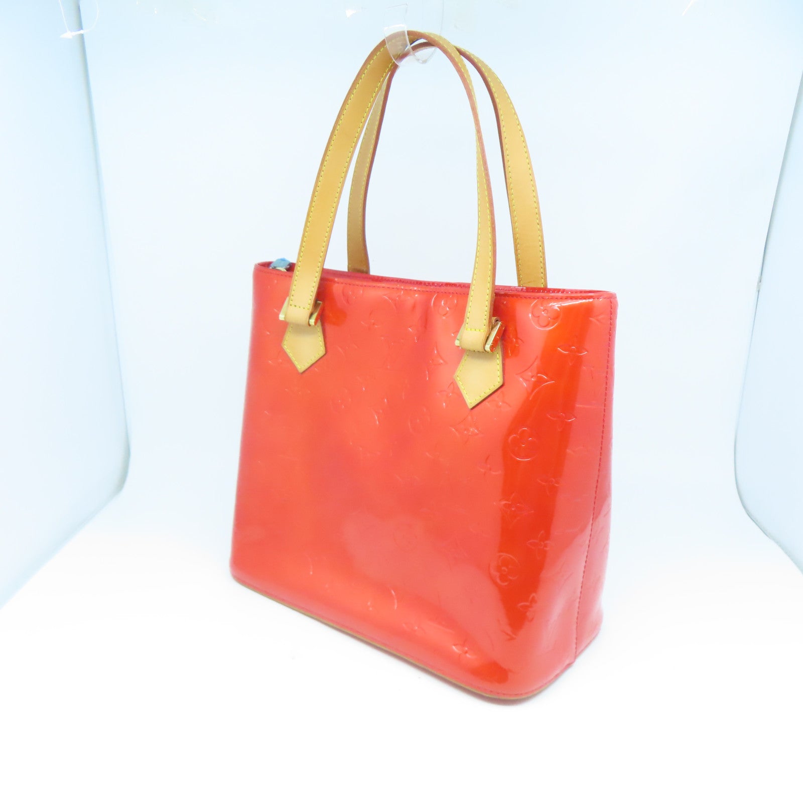 LOUIS VUITTON Monogram Vernis Houston金扣手挽袋橙色