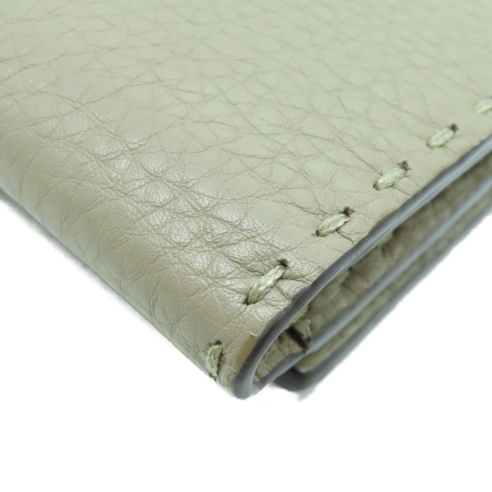 FENDI 牛皮皮革Fold Wallet銀扣錢包灰色