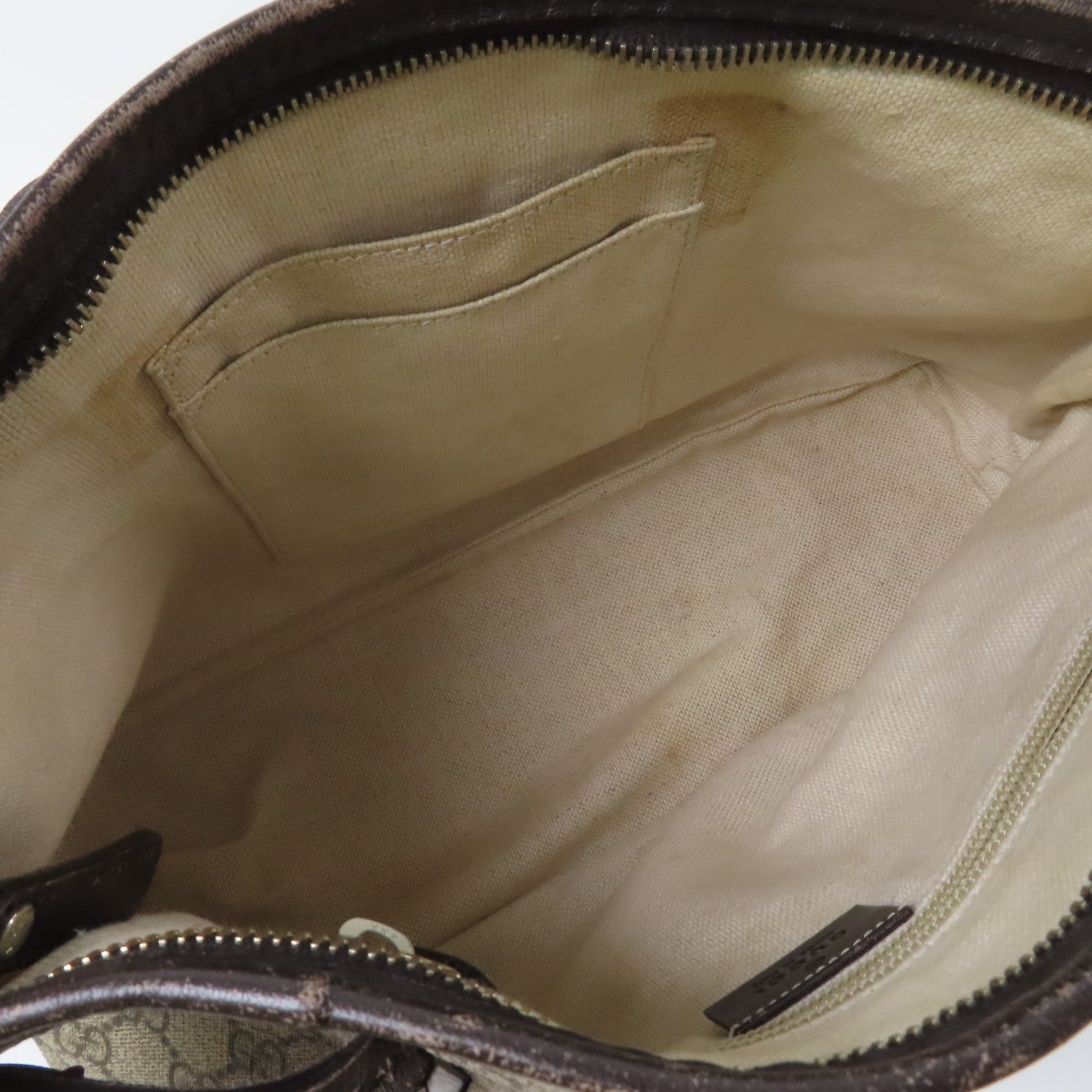 GUCCI 塗層帆布2 Way Shoulder金扣手挽肩背兩用袋啡色