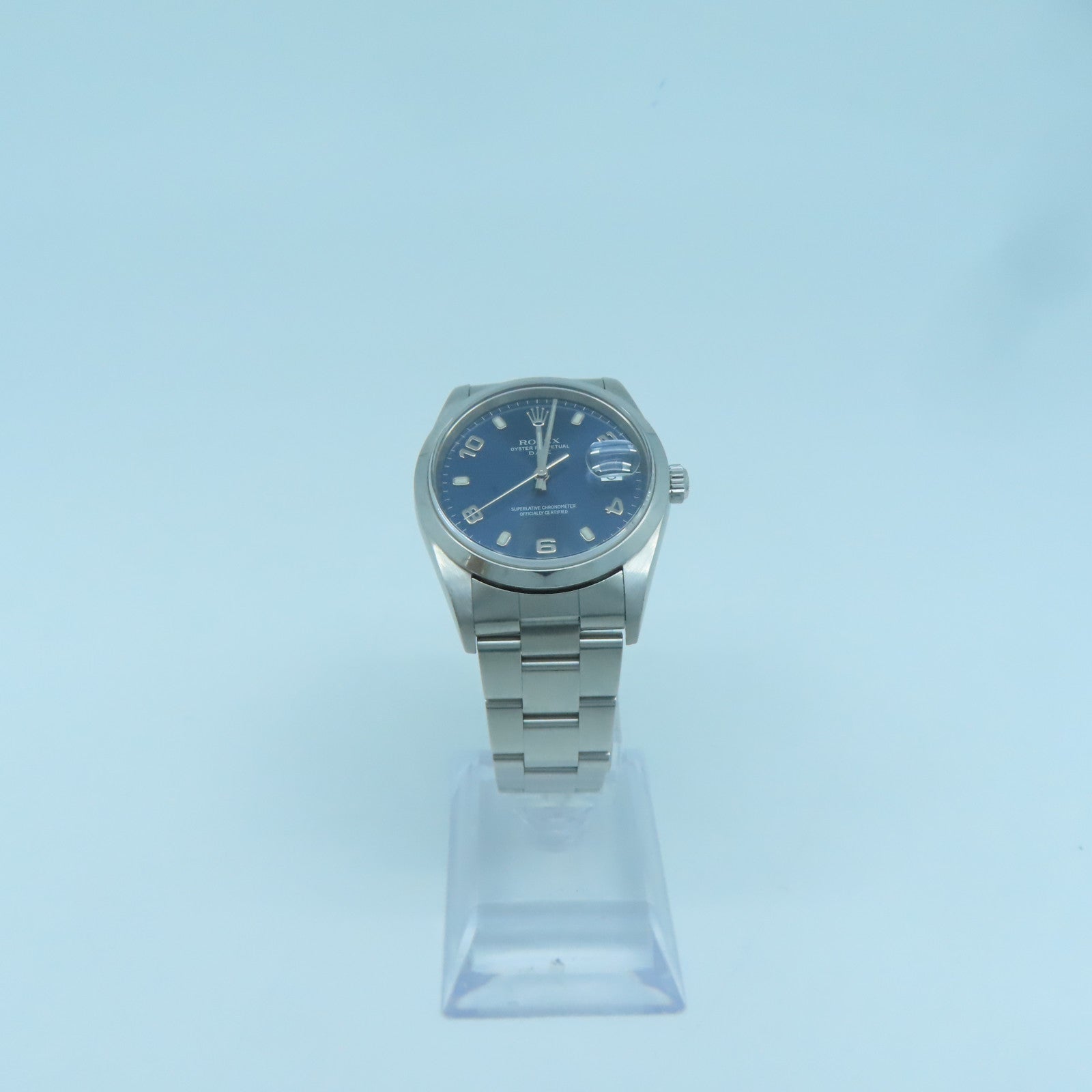 ROLEX Oyster Perpetual Watch不鏽鋼自動機芯手錶藍色/銀色
