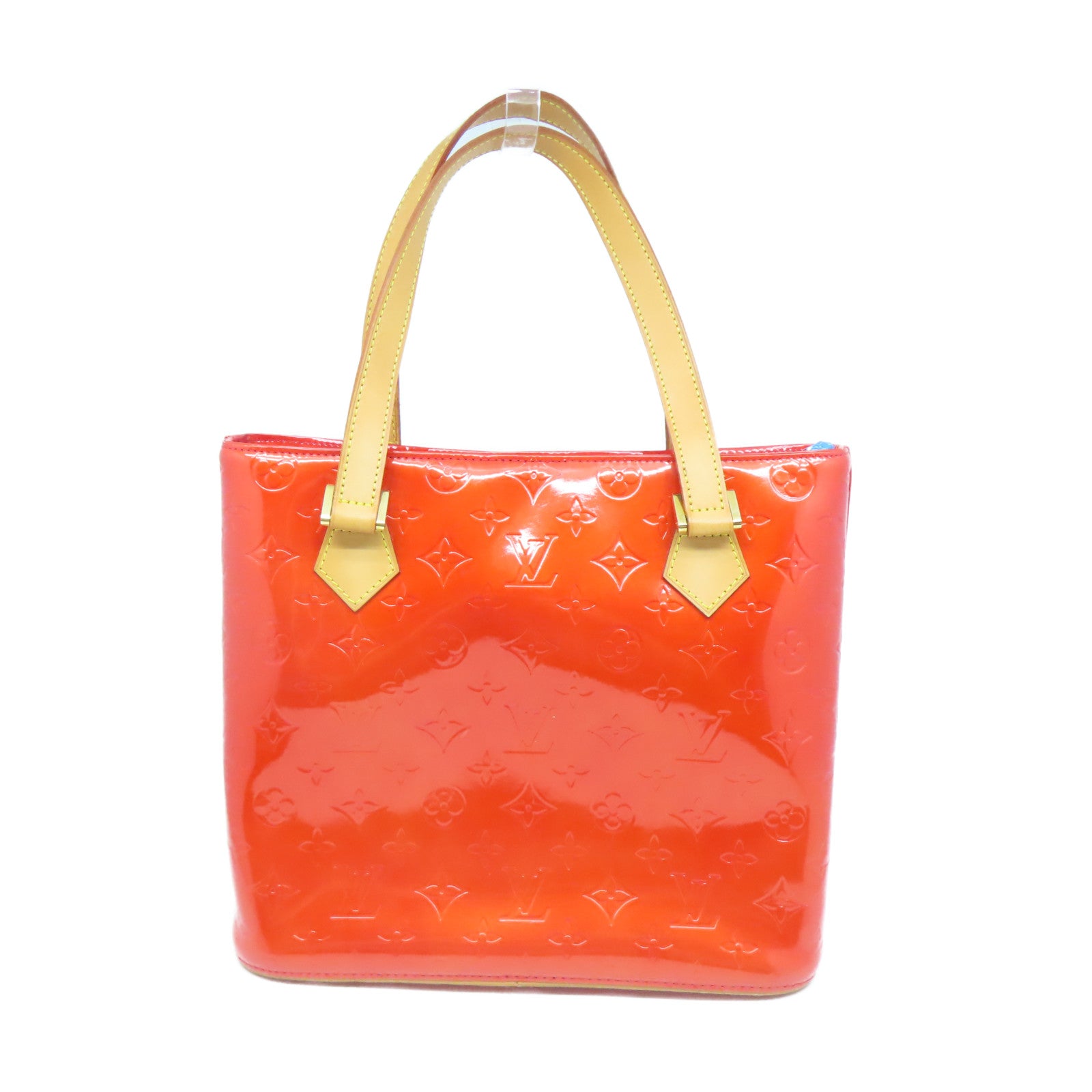 LOUIS VUITTON Monogram Vernis Houston金扣手挽袋橙色