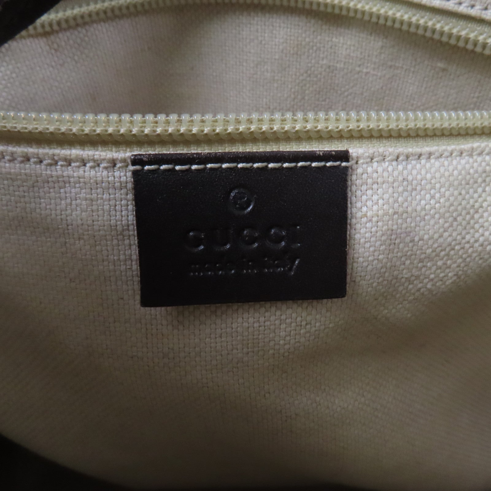 GUCCI 塗層帆布2 Way Shoulder金扣手挽肩背兩用袋啡色