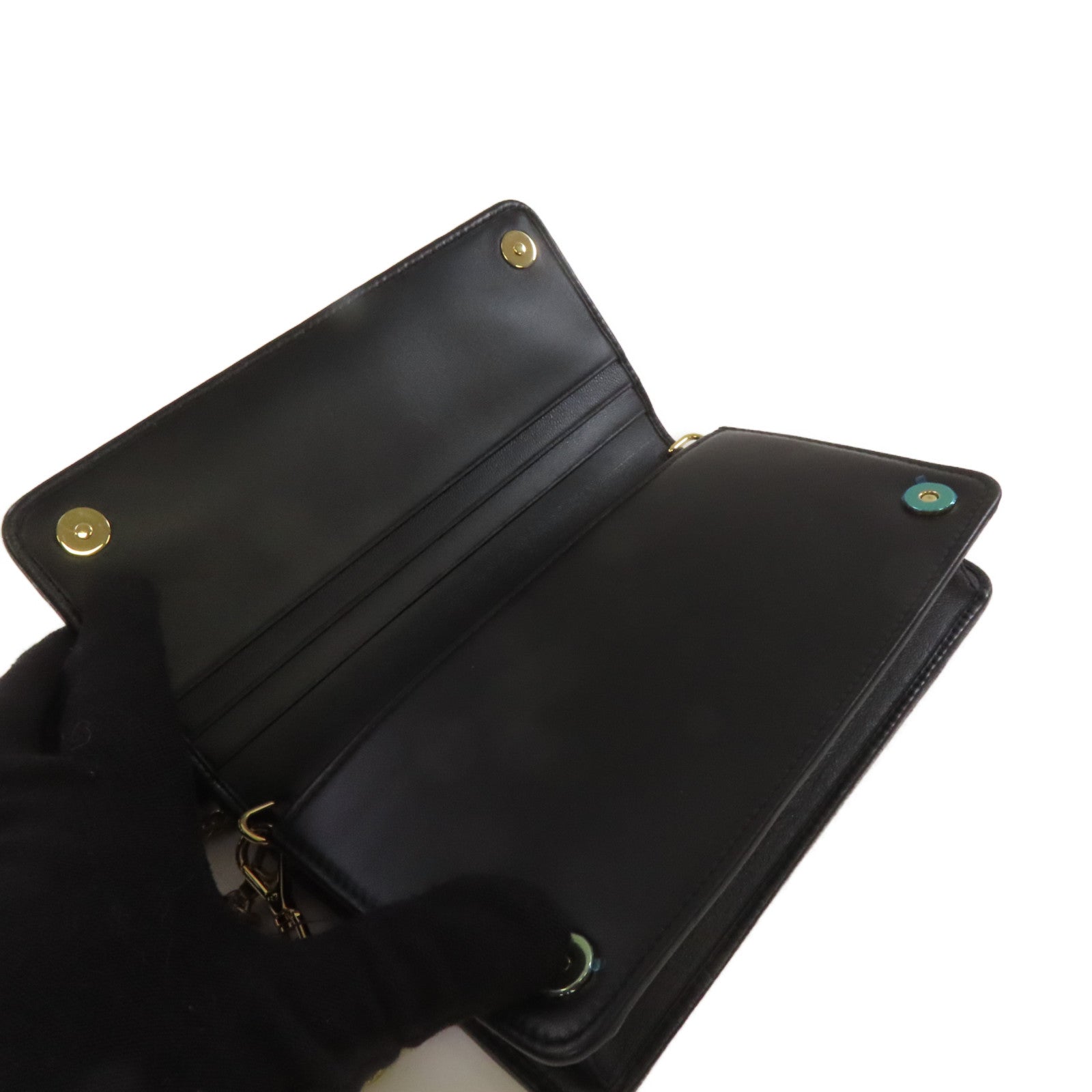 Miu Miu 羊皮皮革Chain Shoulder Bag金扣鏈帶肩背袋黑色