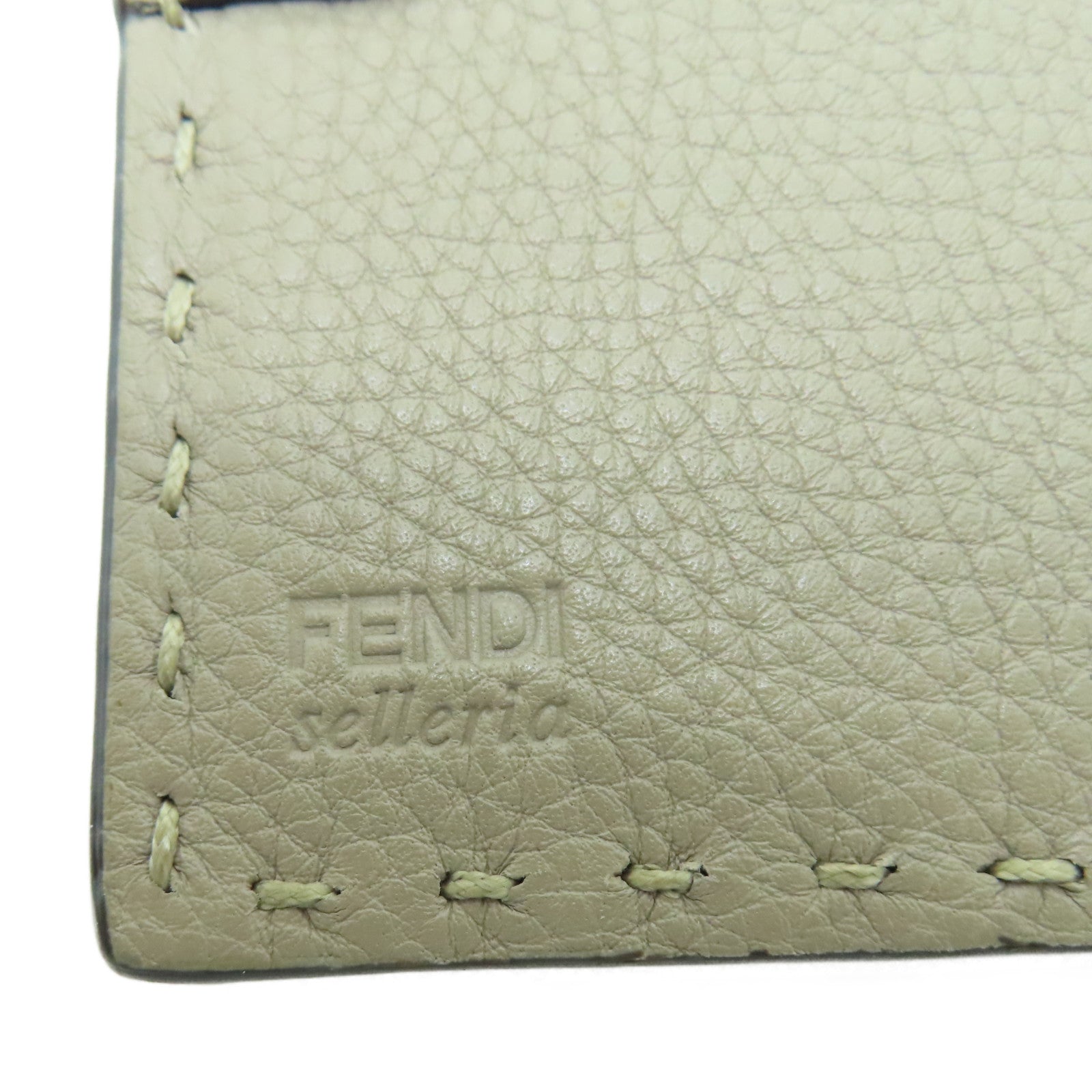 FENDI 牛皮皮革Fold Wallet銀扣錢包灰色