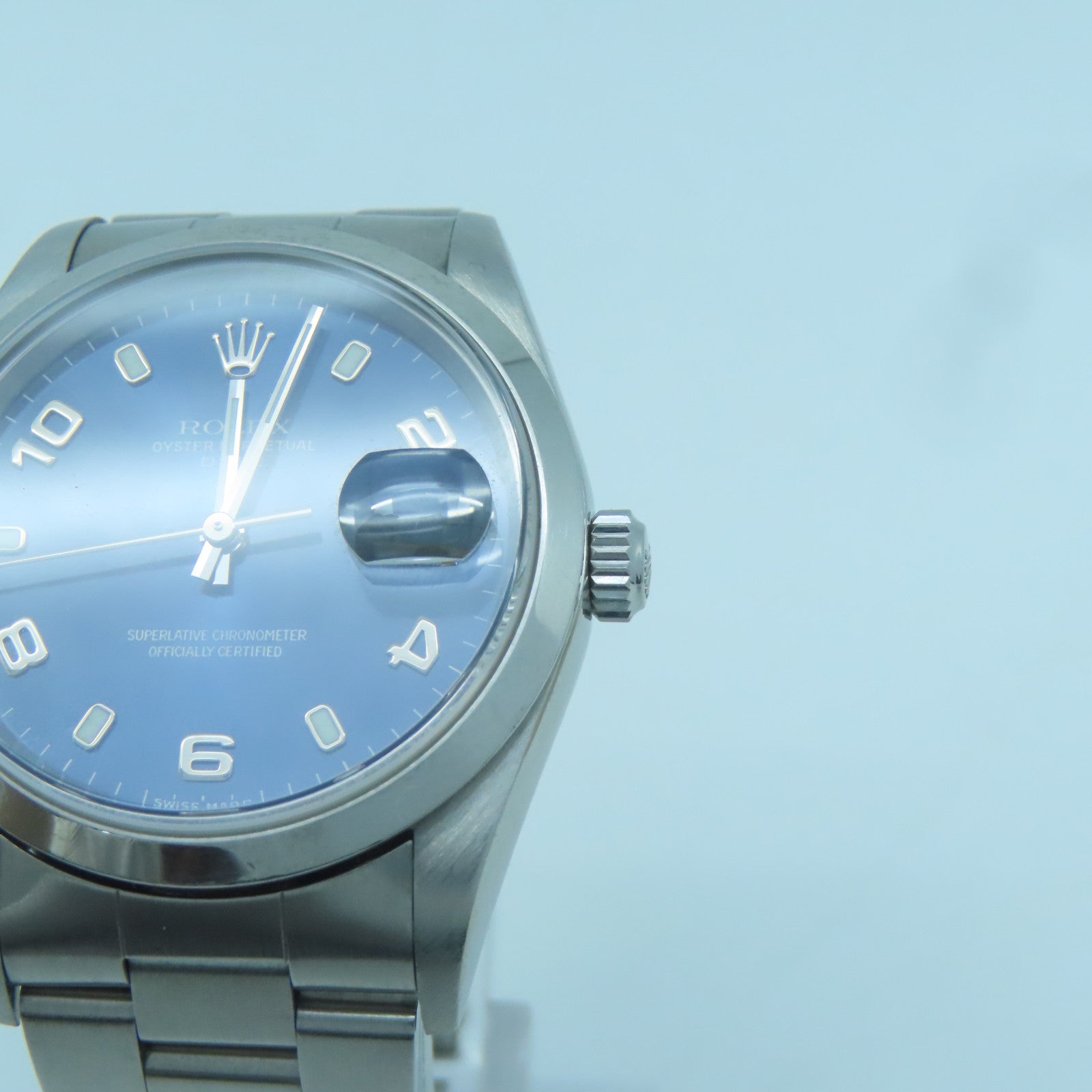 ROLEX Oyster Perpetual Watch不鏽鋼自動機芯手錶藍色/銀色