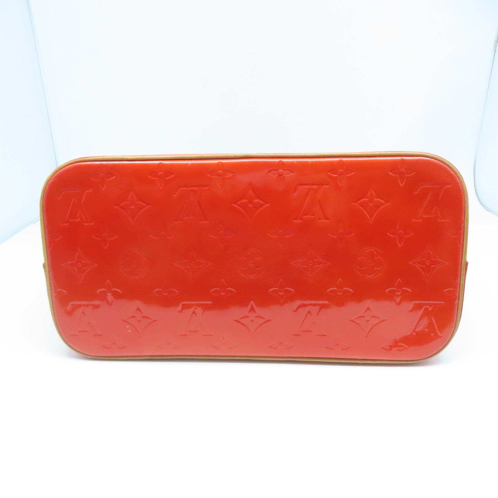LOUIS VUITTON Monogram Vernis Houston金扣手挽袋橙色