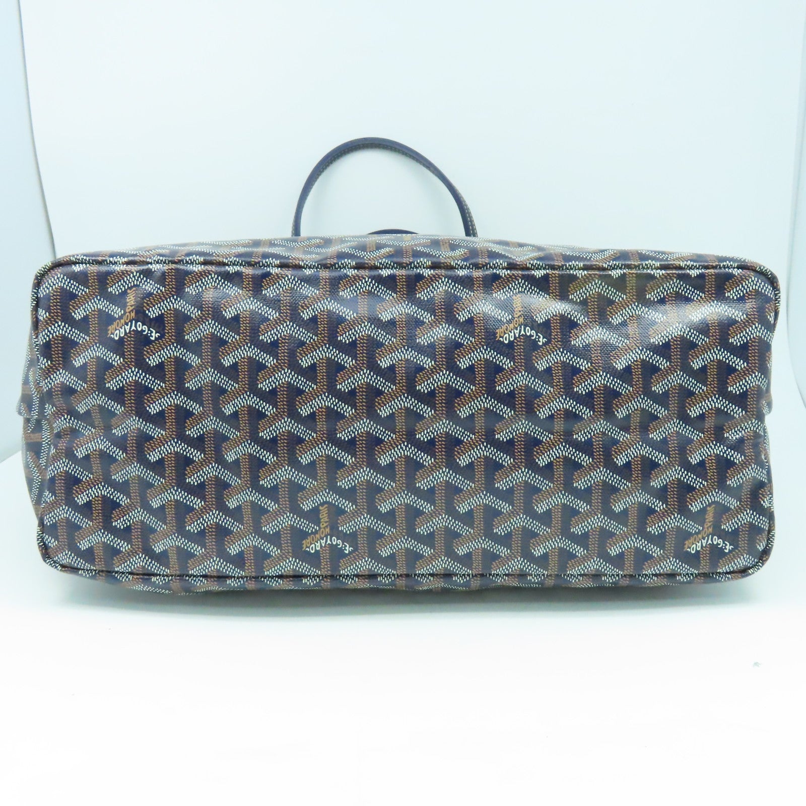 GOYARD 塗層帆布Saint Louis PM銀扣手挽袋藍色
