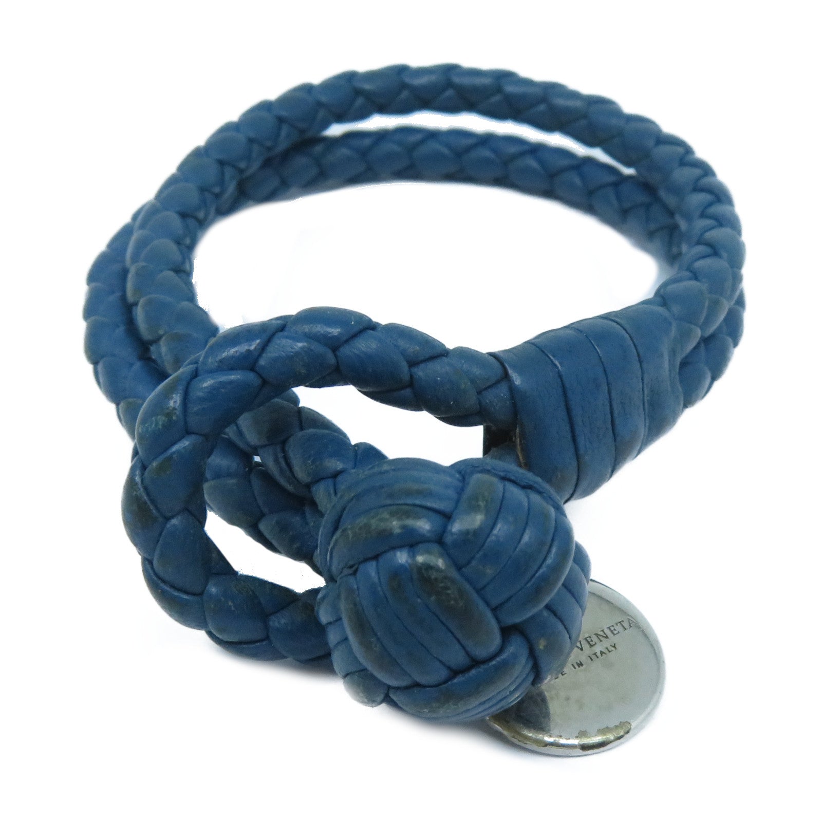 BOTTEGA VENETA 織紋皮革Bracelet手鏈藍色