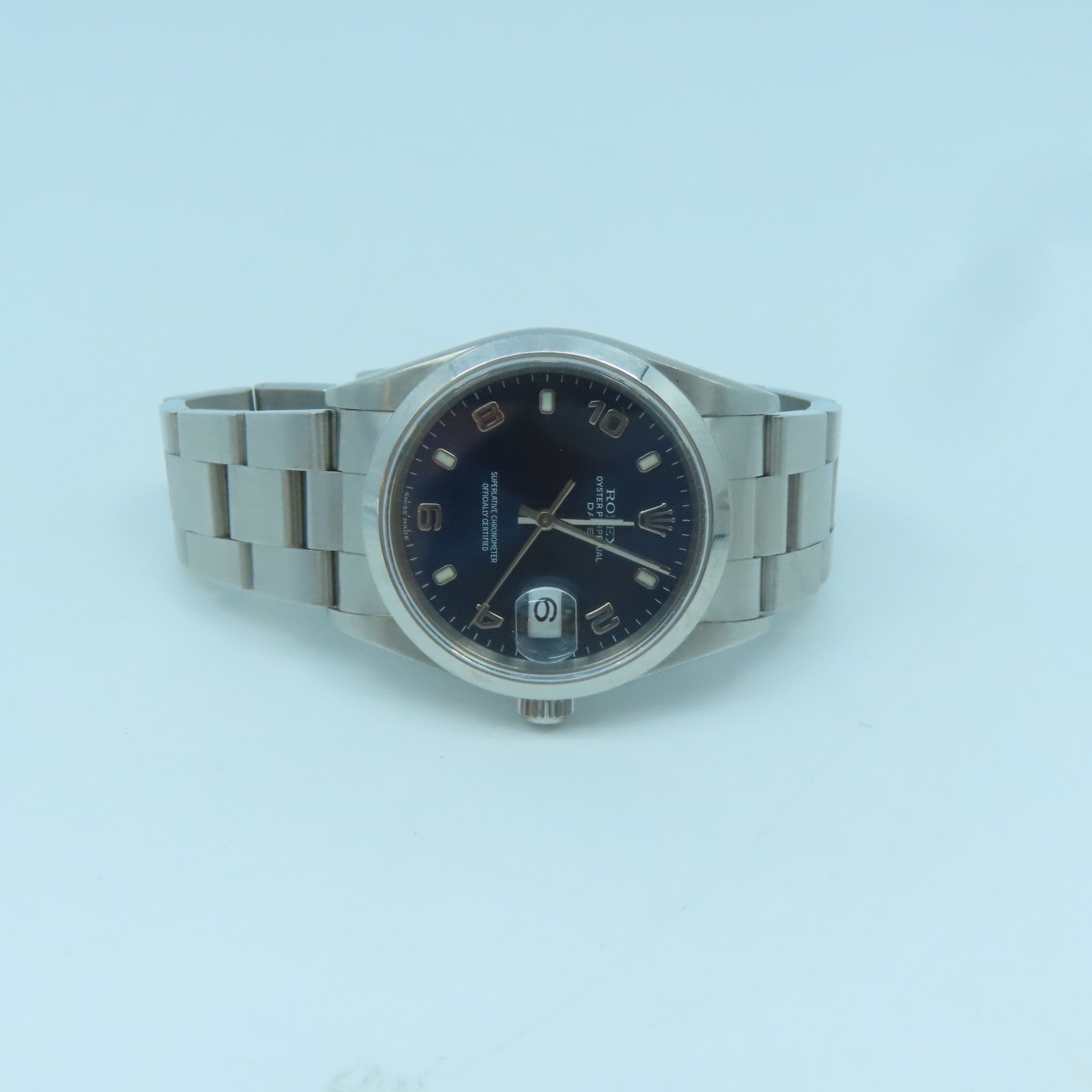 ROLEX Oyster Perpetual Watch不鏽鋼自動機芯手錶藍色/銀色