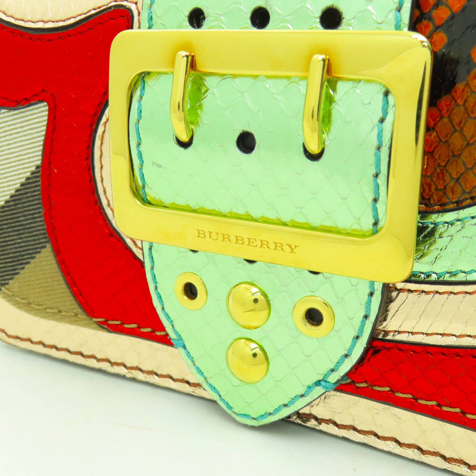 BURBERRY 牛皮皮革Shoulder Bag金扣肩背袋彩色