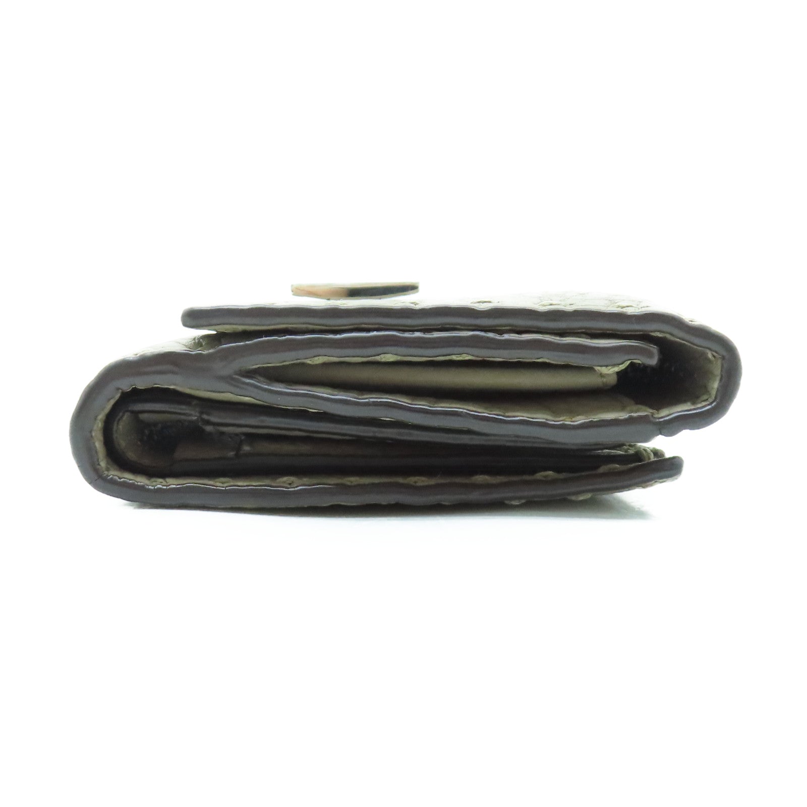 FENDI 牛皮皮革Fold Wallet銀扣錢包灰色
