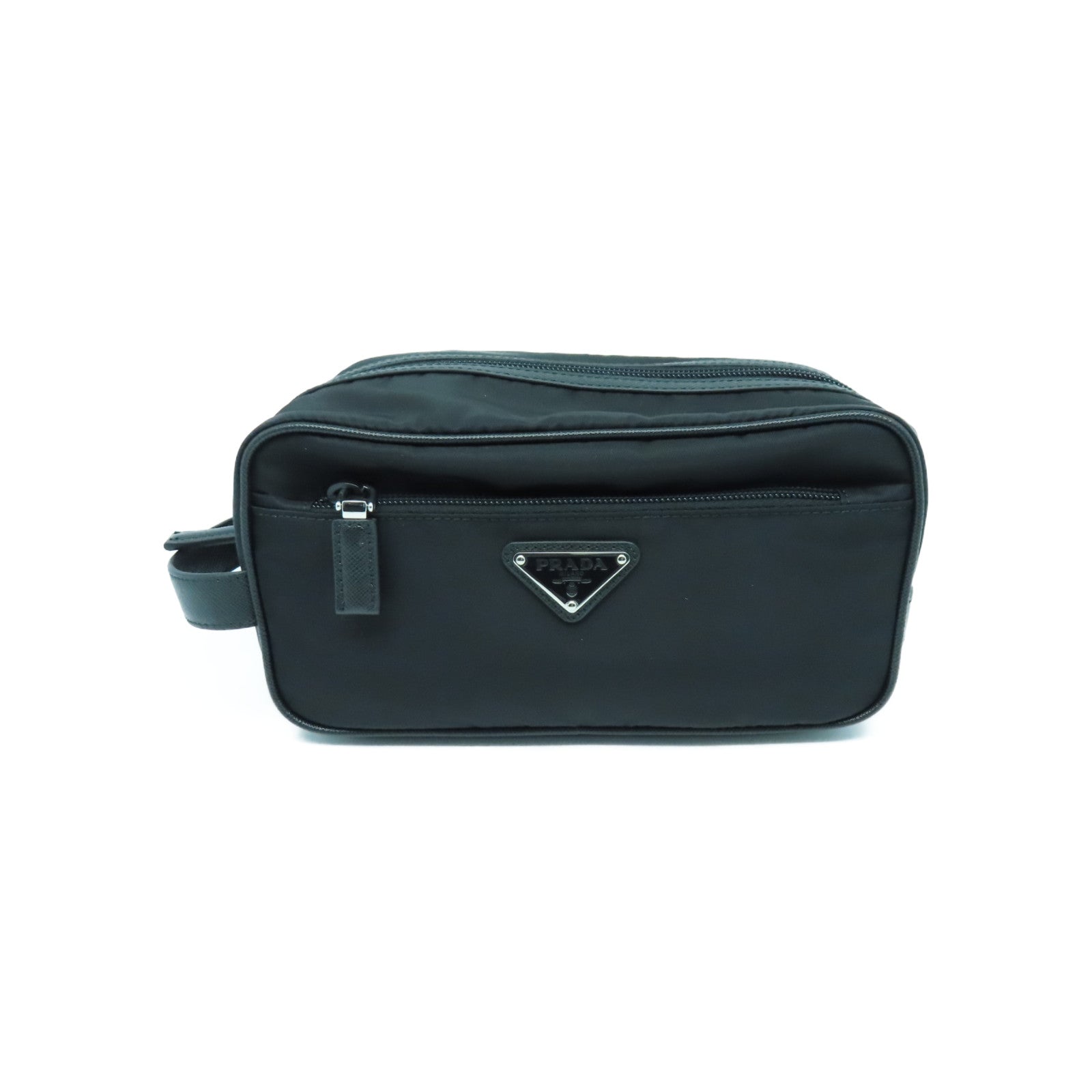 PRADA 尼龍Handbag銀扣手挽袋黑色