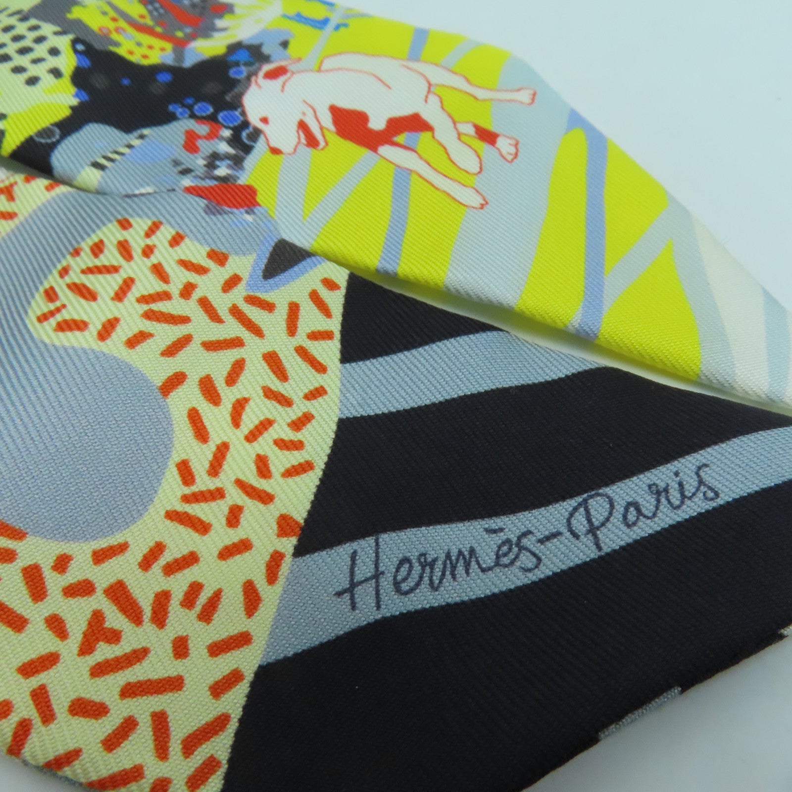 HERMES 丝质Twilly丝巾黑色