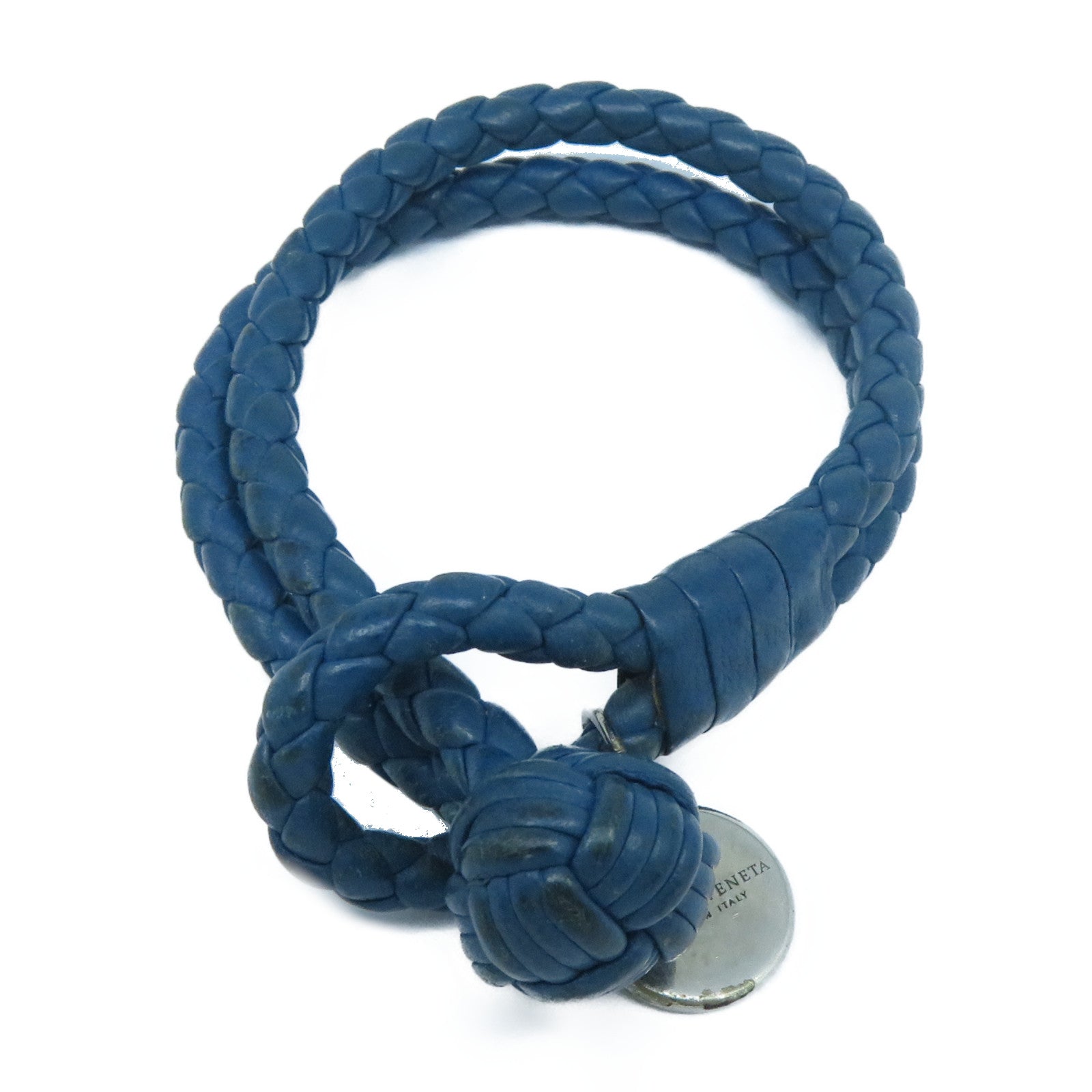 BOTTEGA VENETA 織紋皮革Bracelet手鏈藍色