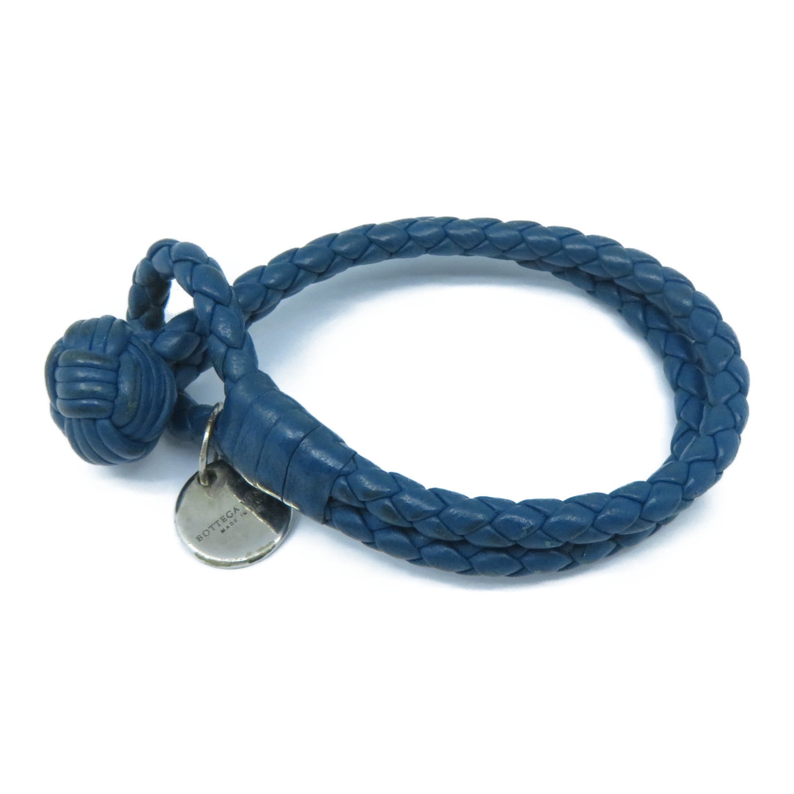 BOTTEGA VENETA 織紋皮革Bracelet手鏈藍色
