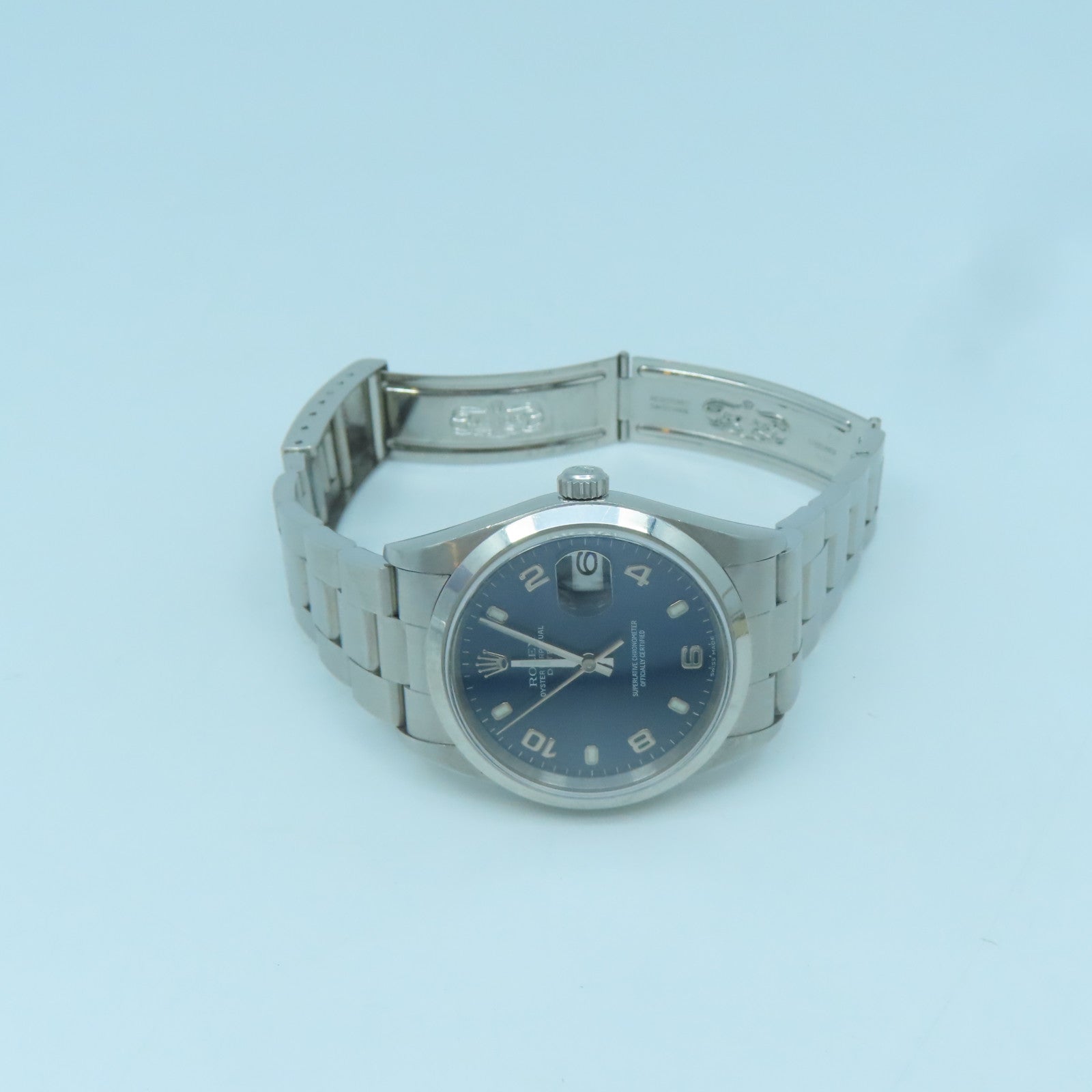 ROLEX Oyster Perpetual Watch不鏽鋼自動機芯手錶藍色/銀色