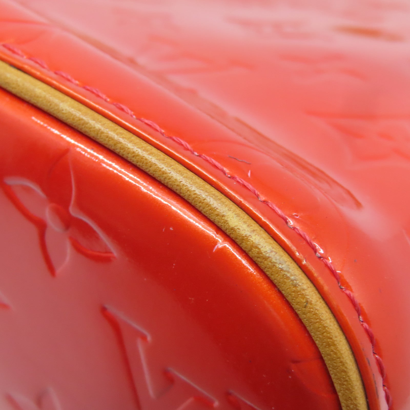LOUIS VUITTON Monogram Vernis Houston金扣手挽袋橙色