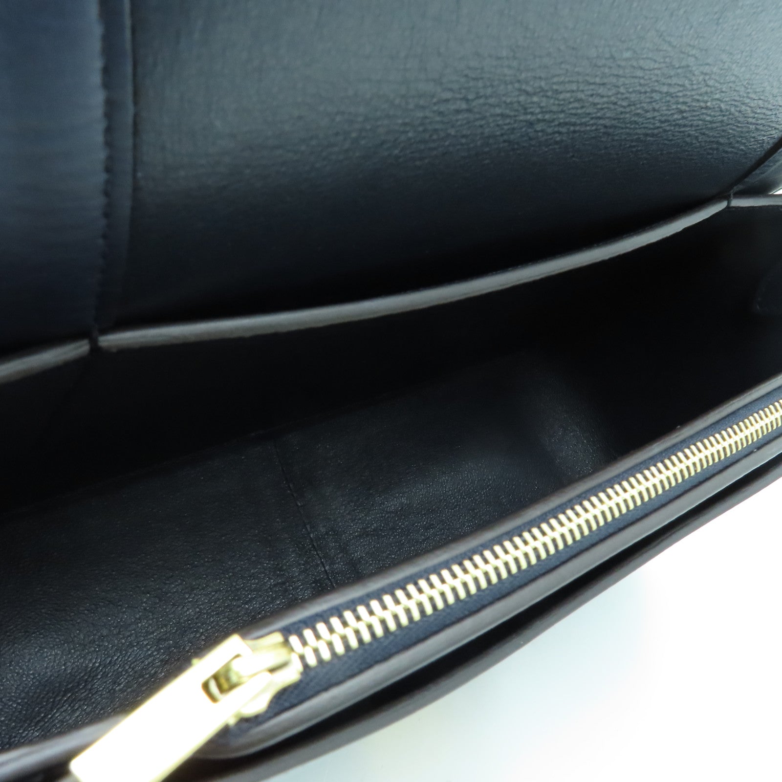 CELINE 牛皮皮革Medium Frame Bag金扣肩背袋黑色/深藍色