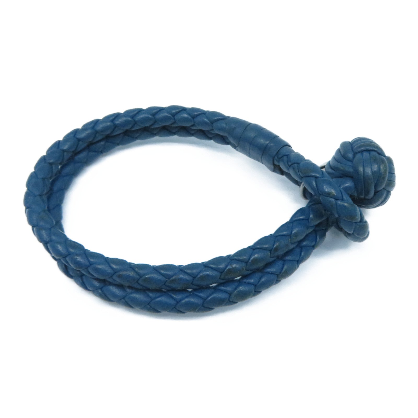 BOTTEGA VENETA 織紋皮革Bracelet手鏈藍色