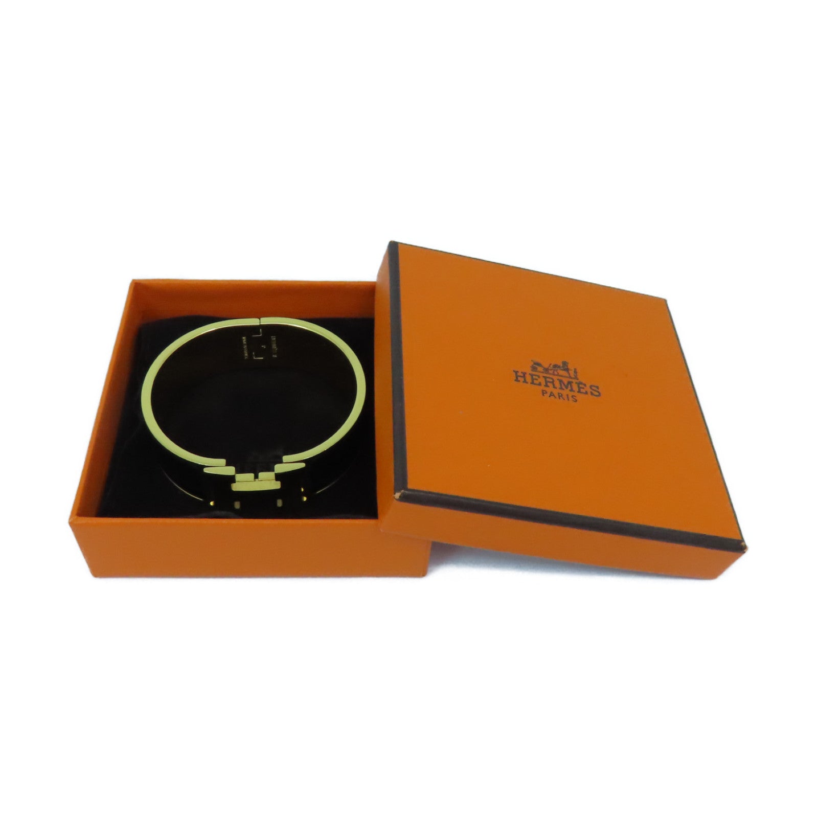 HERMES 琺瑯/金屬H Bangle手鐲黑色