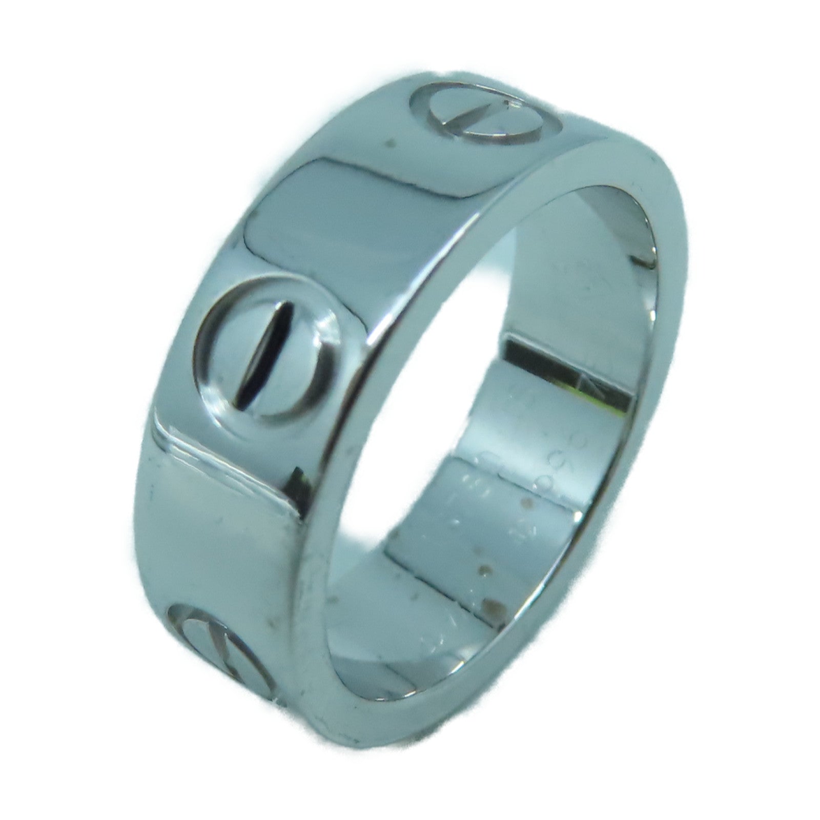 CARTIER 18K白金Love Ring戒指US#4.25銀色