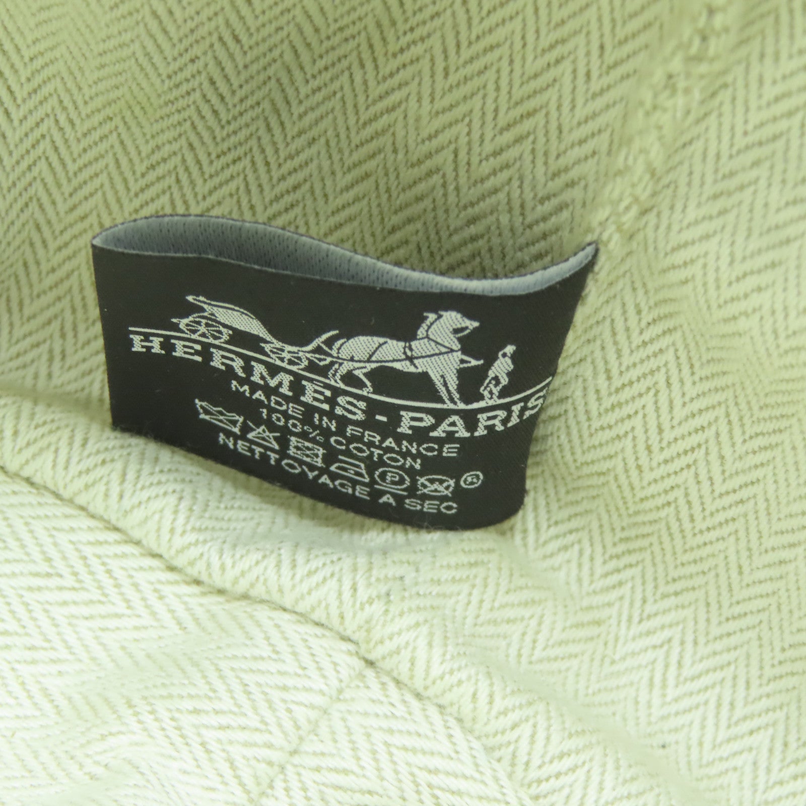 HERMES 帆布Bride-a-Brac銀扣手挽袋米色
