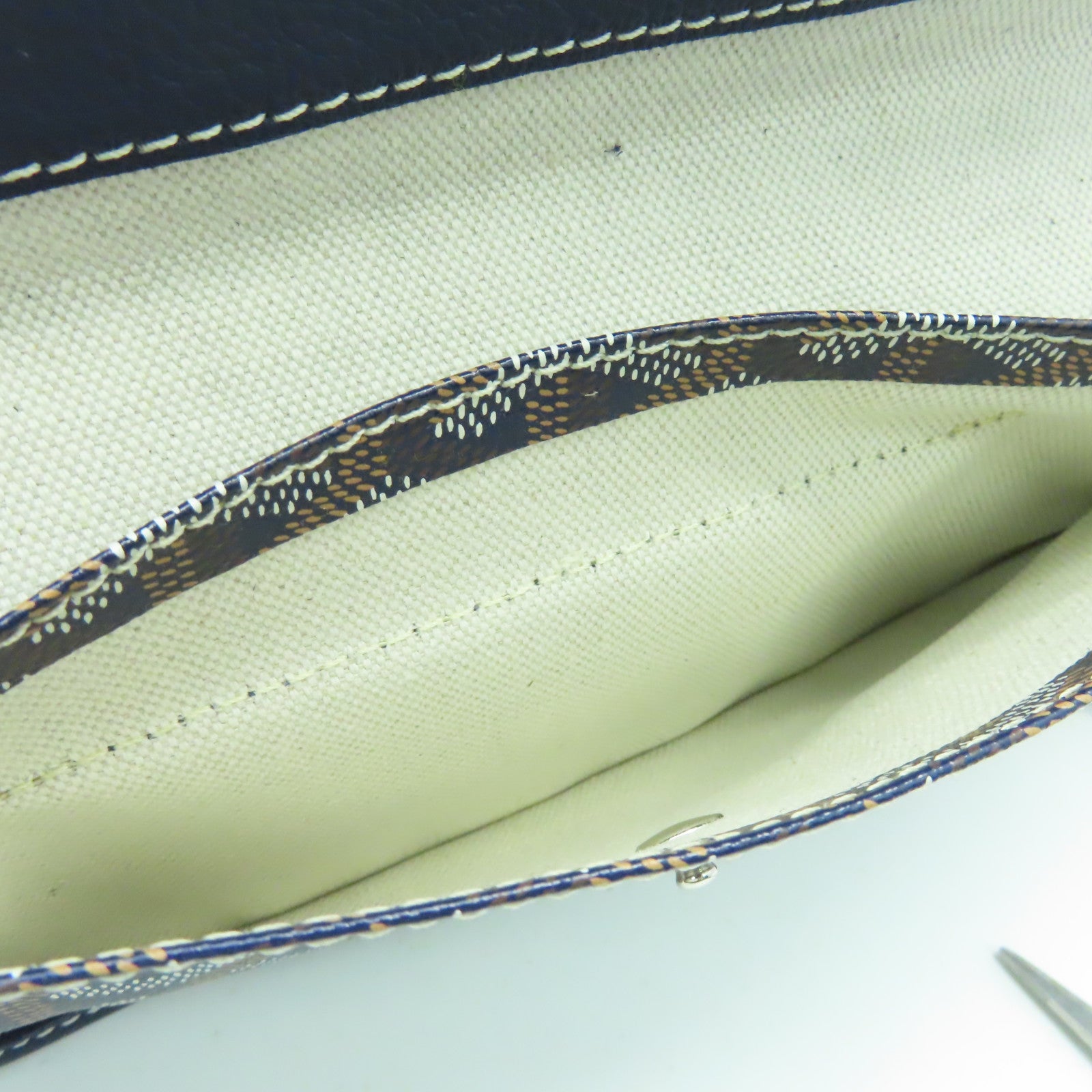 GOYARD 塗層帆布Saint Louis PM銀扣手挽袋藍色