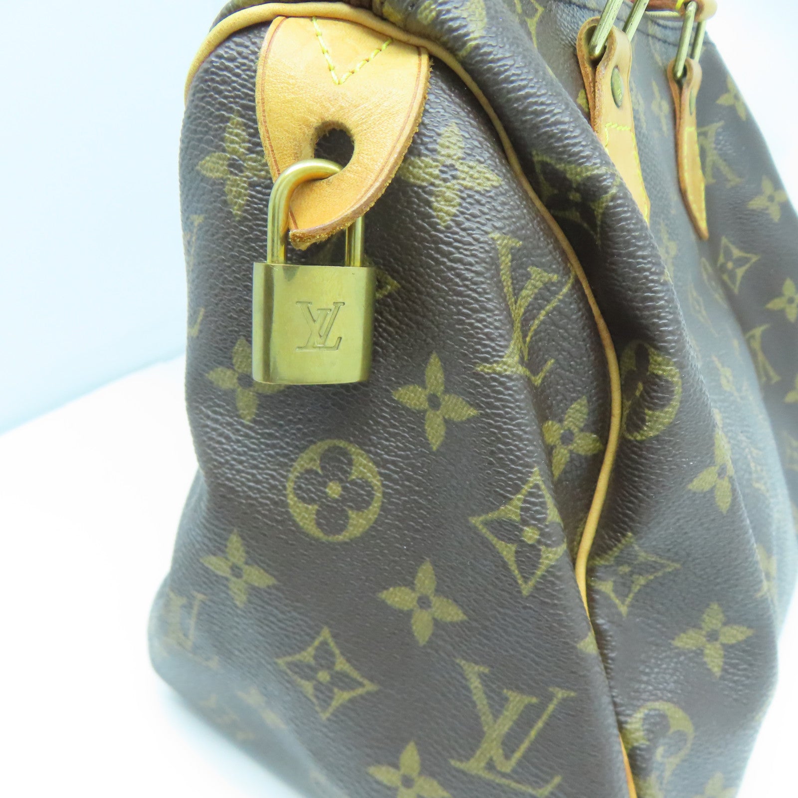 LOUIS VUITTON Monogram Speedy 25金扣手挽袋啡色