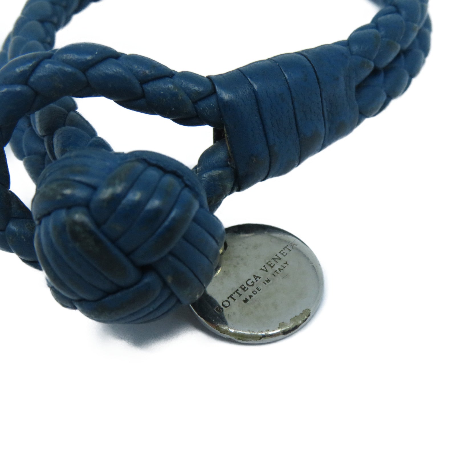 BOTTEGA VENETA 織紋皮革Bracelet手鏈藍色