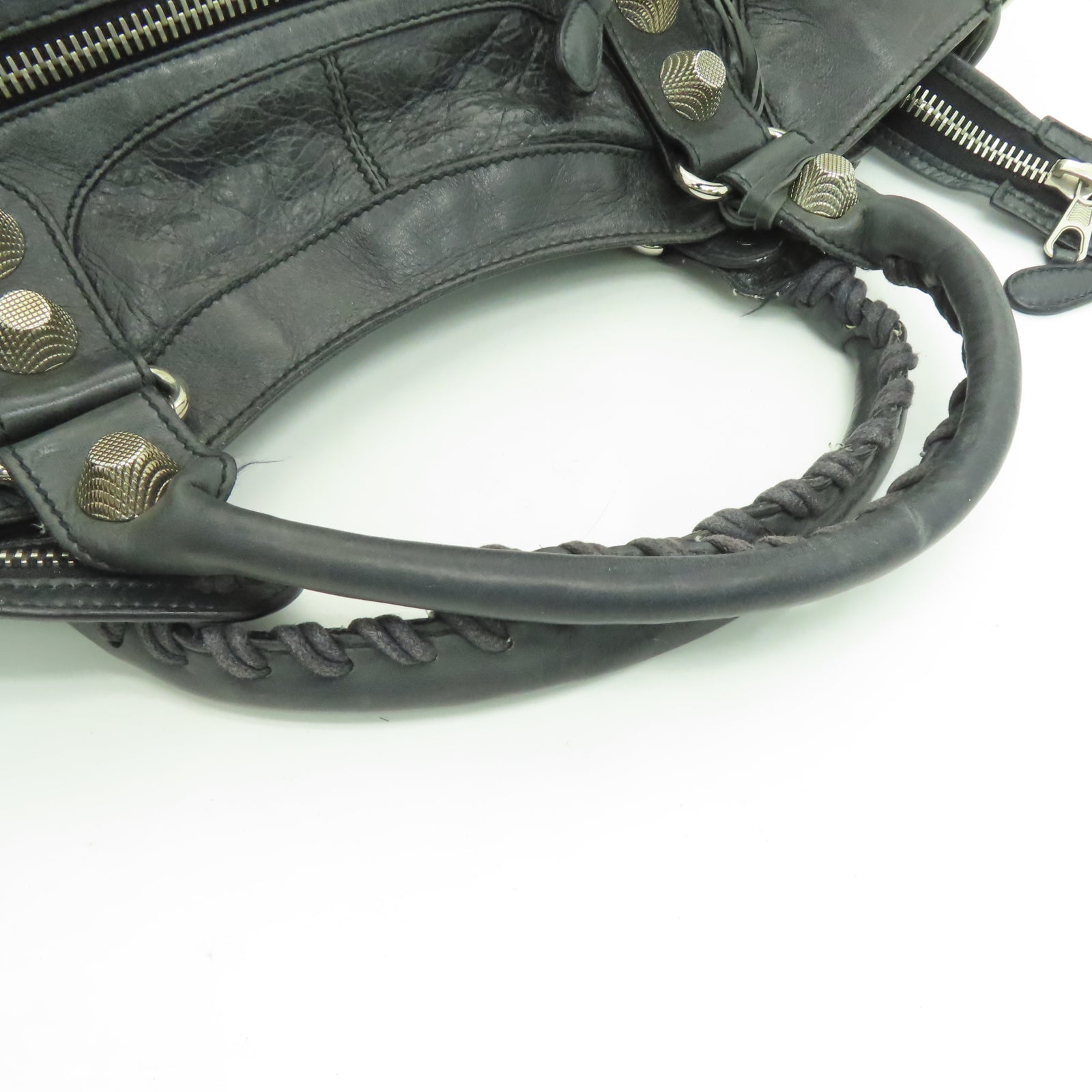 BALENCIAGA 【激減優惠】牛皮皮革Giant Part Time銀扣手挽肩背兩用袋黑色