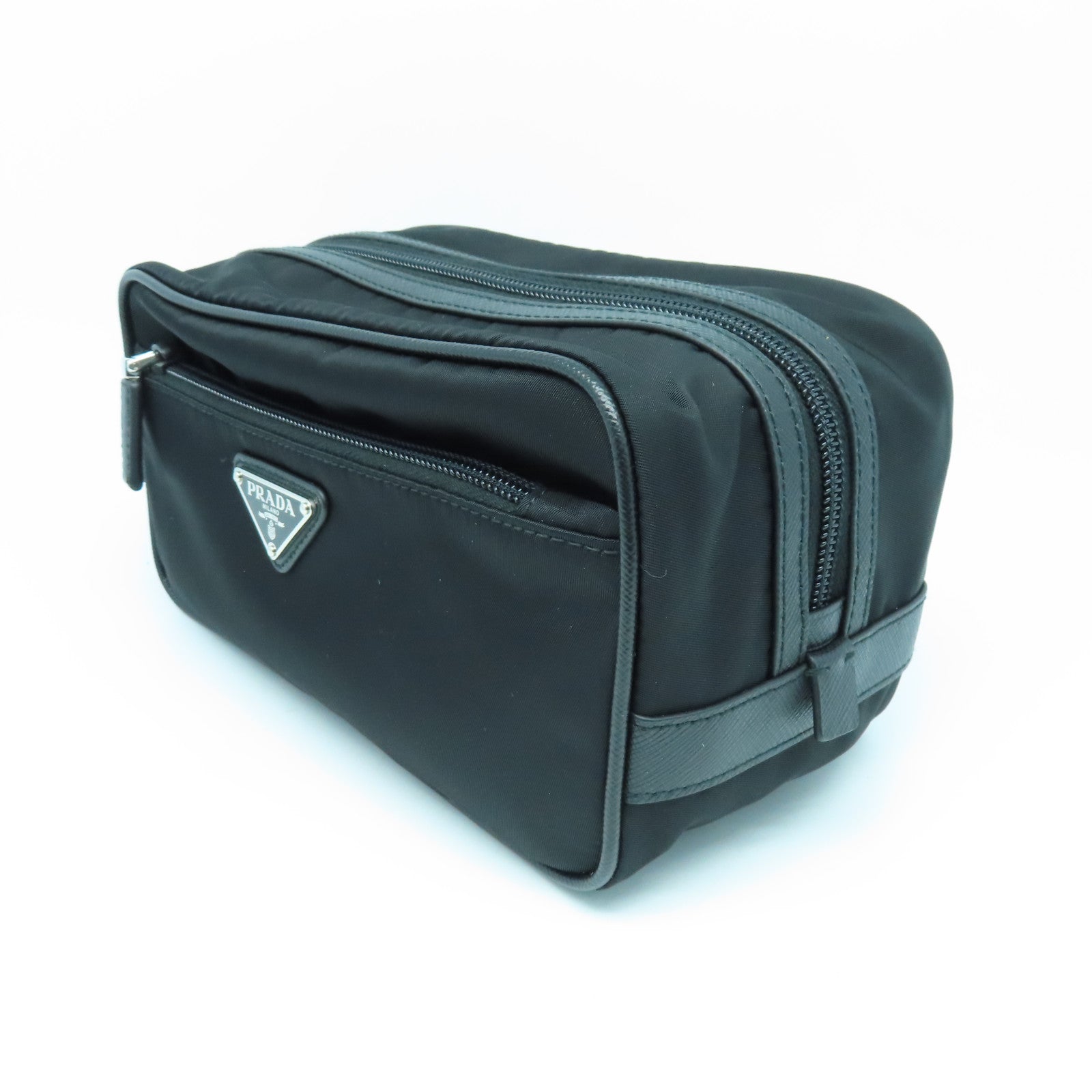 PRADA 尼龍Handbag銀扣手挽袋黑色