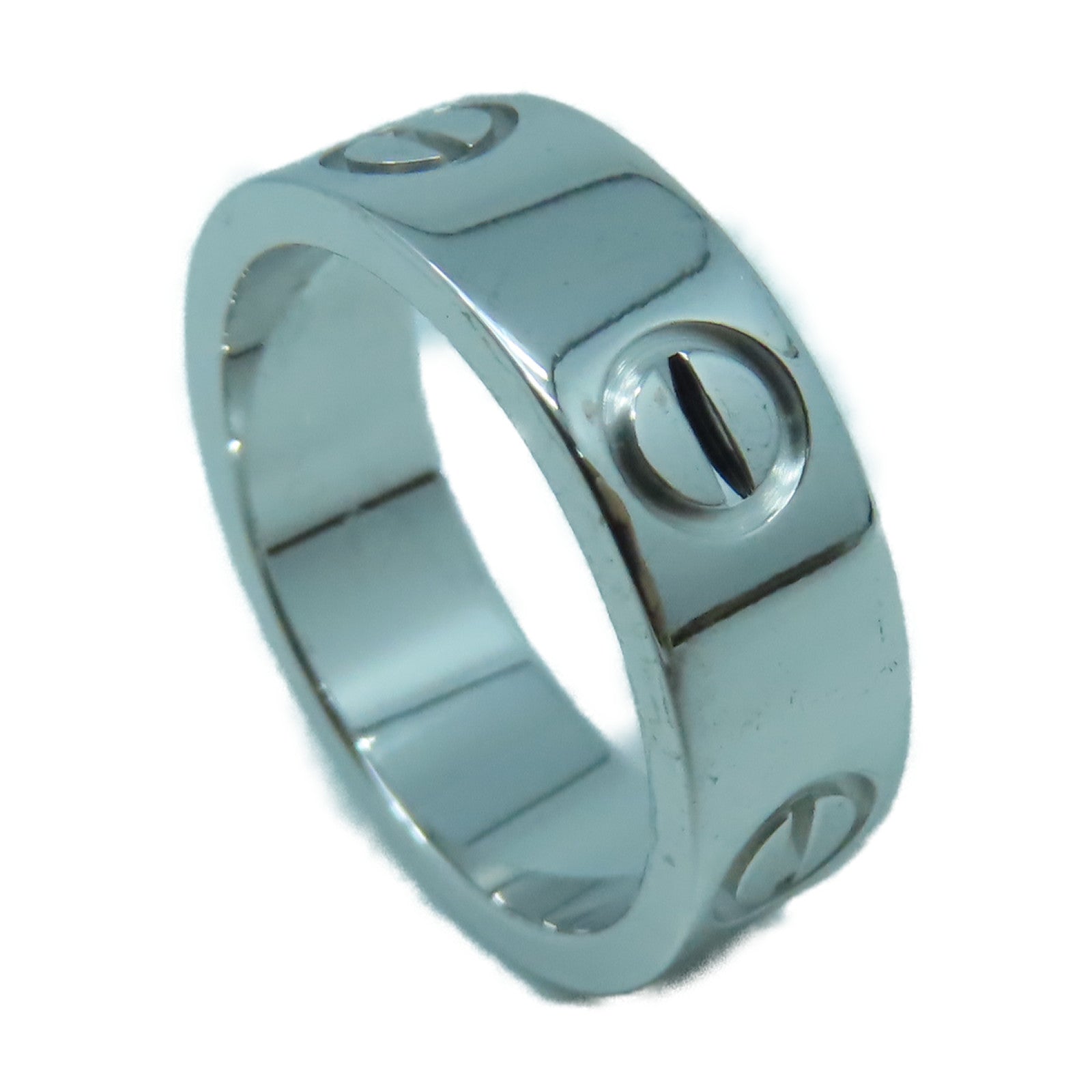 CARTIER 18K白金Love Ring戒指US#4.25銀色
