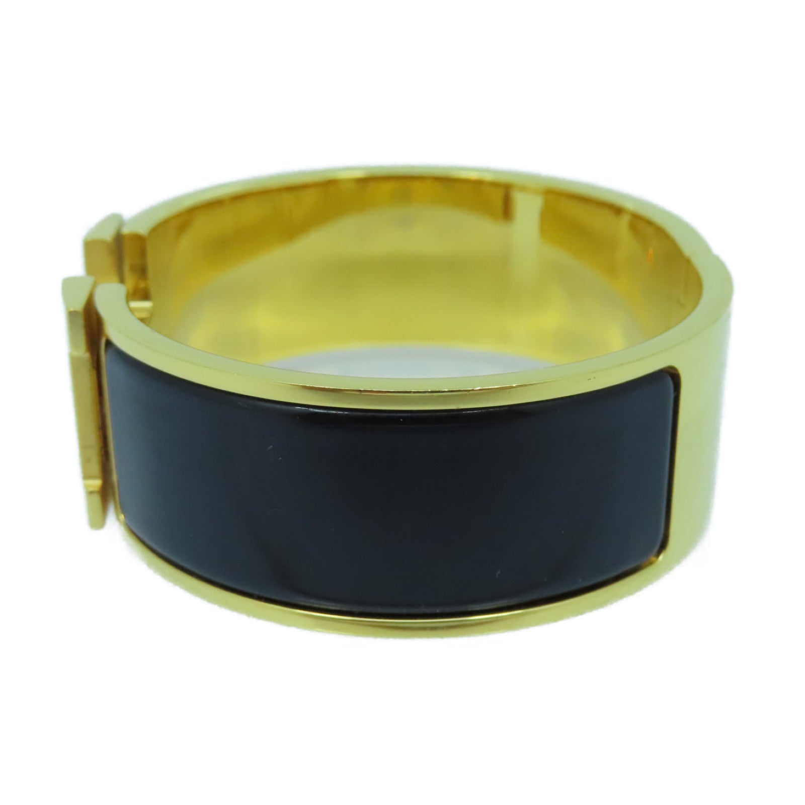 HERMES 琺瑯/金屬H Bangle手鐲黑色