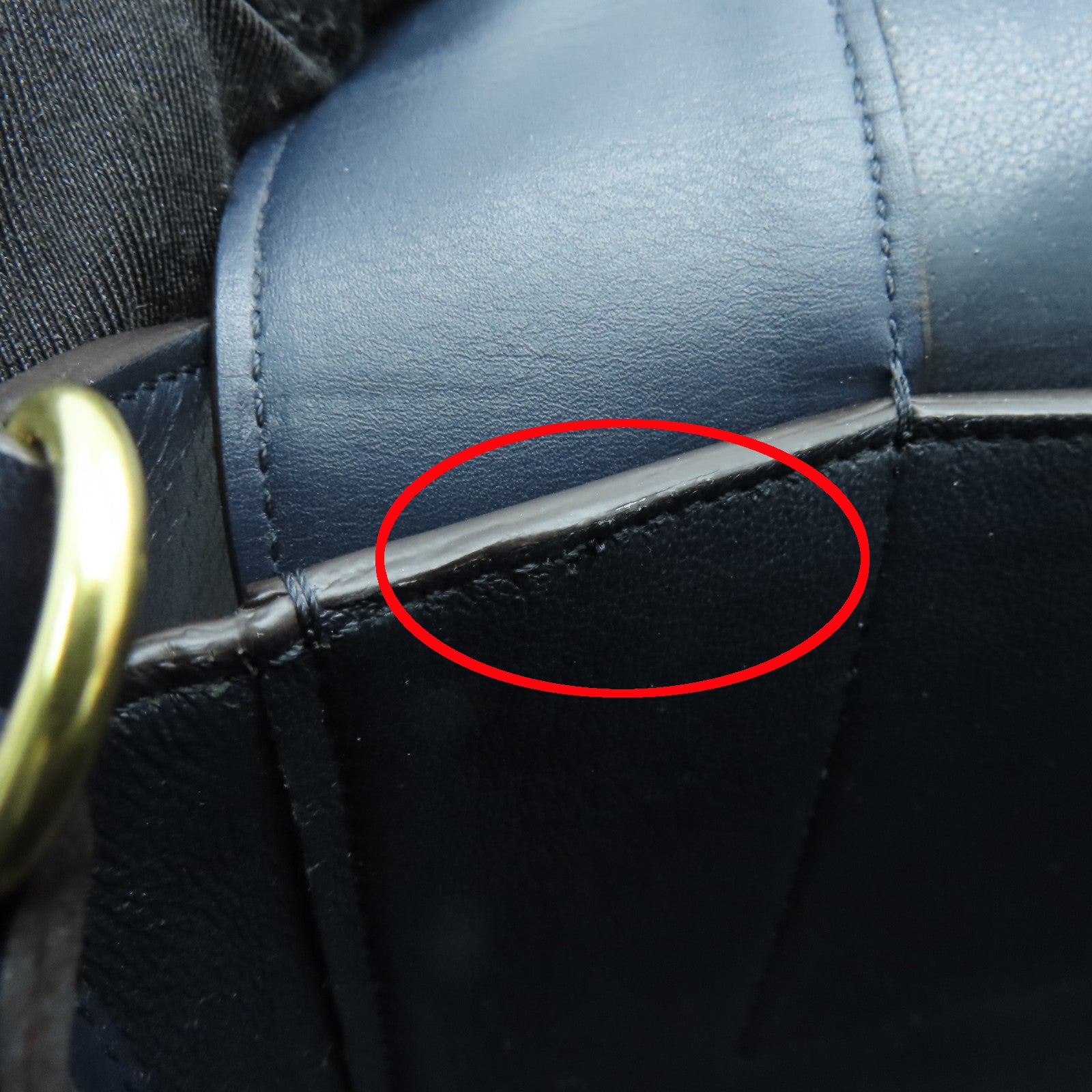 CELINE 牛皮皮革Medium Frame Bag金扣肩背袋黑色/深藍色