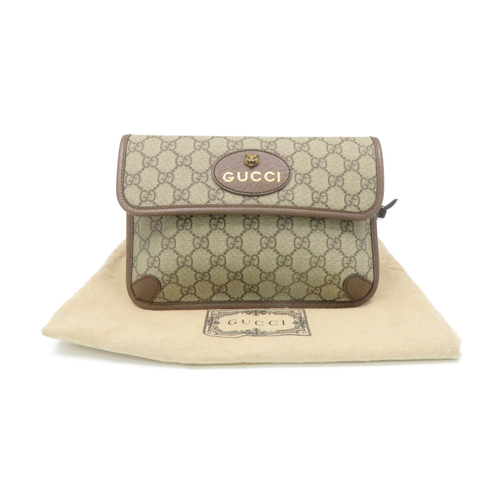 GUCCI Coated Canvas Neo Vintage GG Supreme Waist Bag Brown
