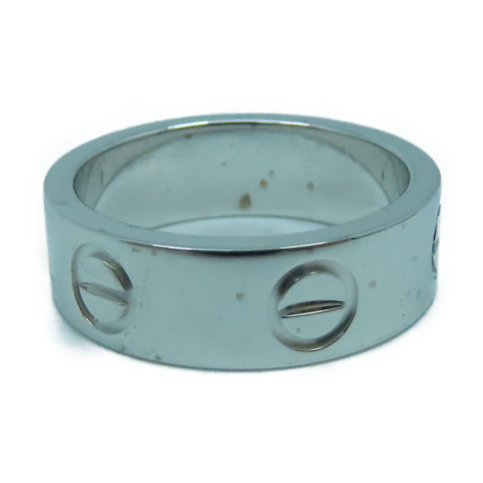 CARTIER 18K白金Love Ring戒指US#4.25銀色