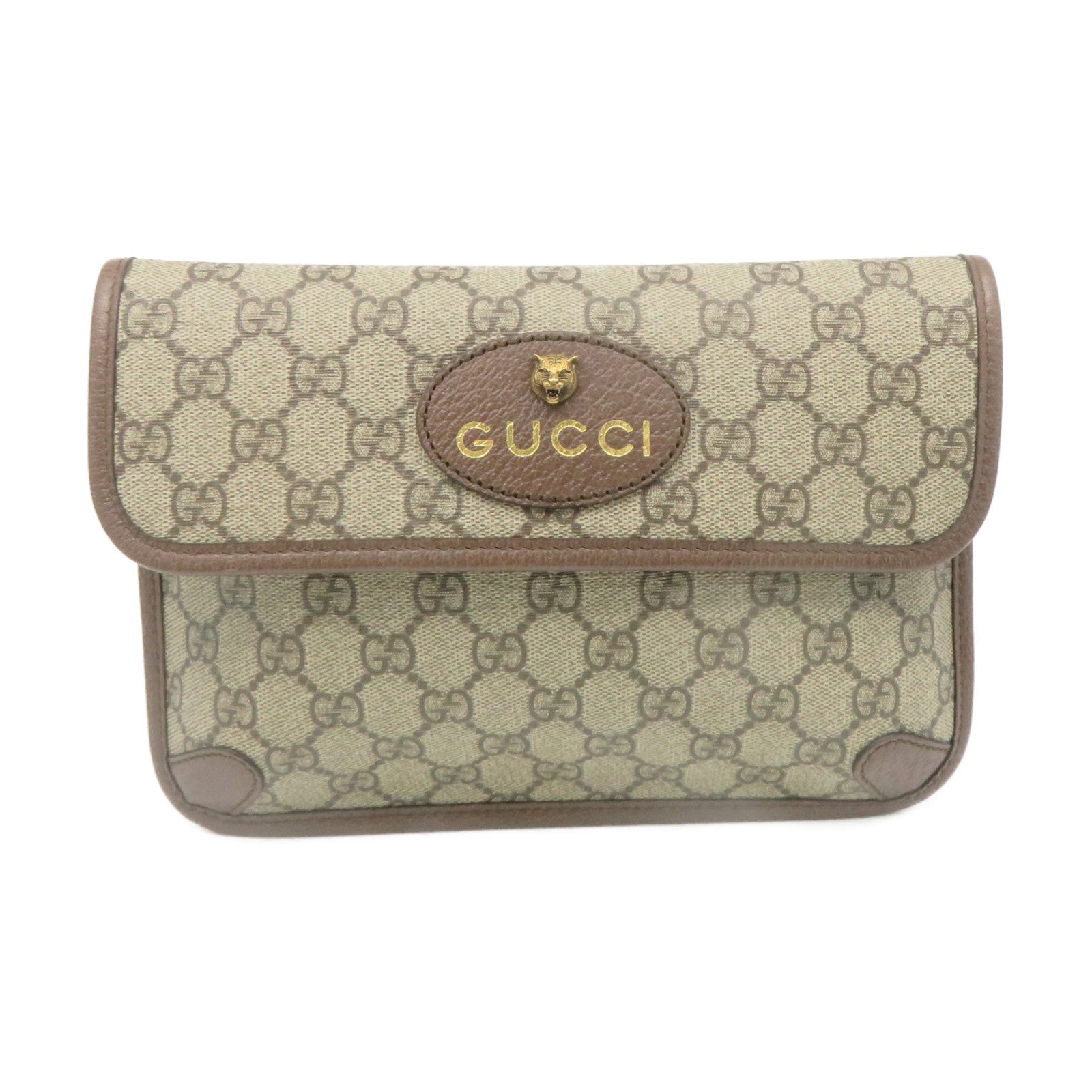 GUCCI Coated Canvas Neo Vintage GG Supreme Waist Bag Brown