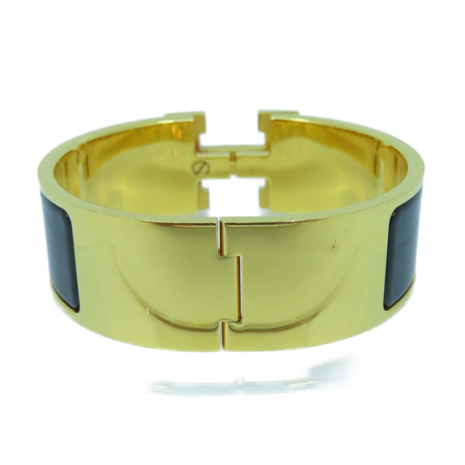 HERMES 琺瑯/金屬H Bangle手鐲黑色