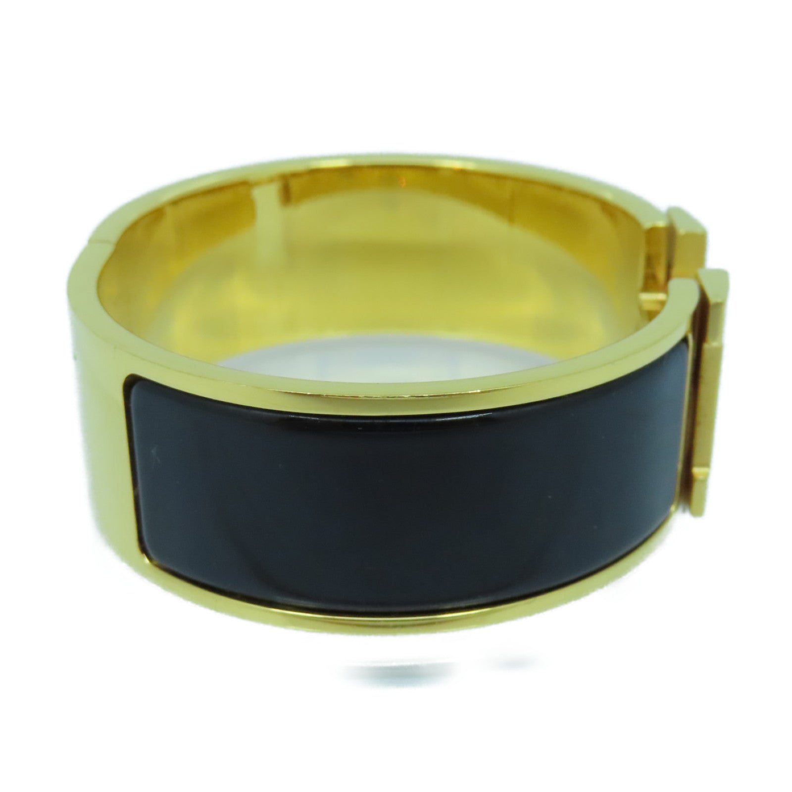 HERMES 琺瑯/金屬H Bangle手鐲黑色