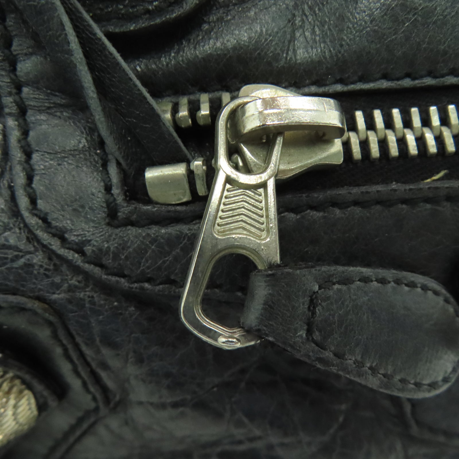 BALENCIAGA 【激減優惠】牛皮皮革Giant Part Time銀扣手挽肩背兩用袋黑色