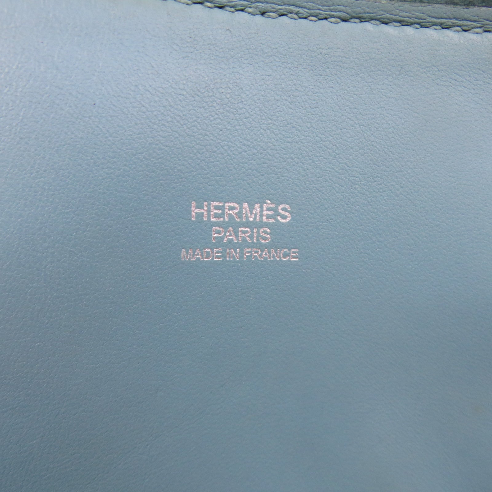 HERMES 【激減優惠】Clemence皮革Bolide 31銀扣手拿包藍色