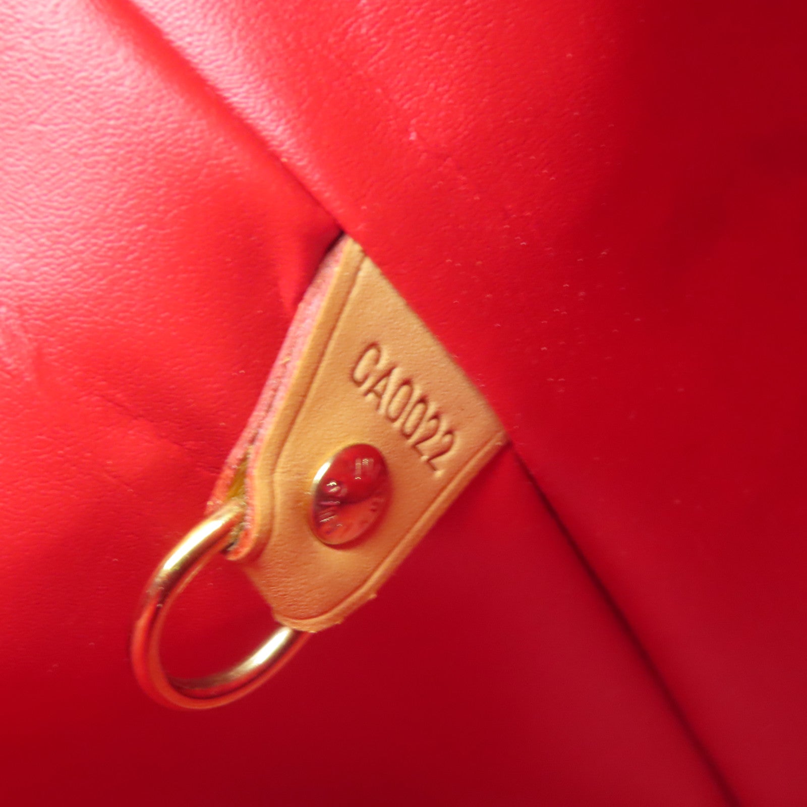LOUIS VUITTON Monogram Vernis Houston金扣手挽袋橙色