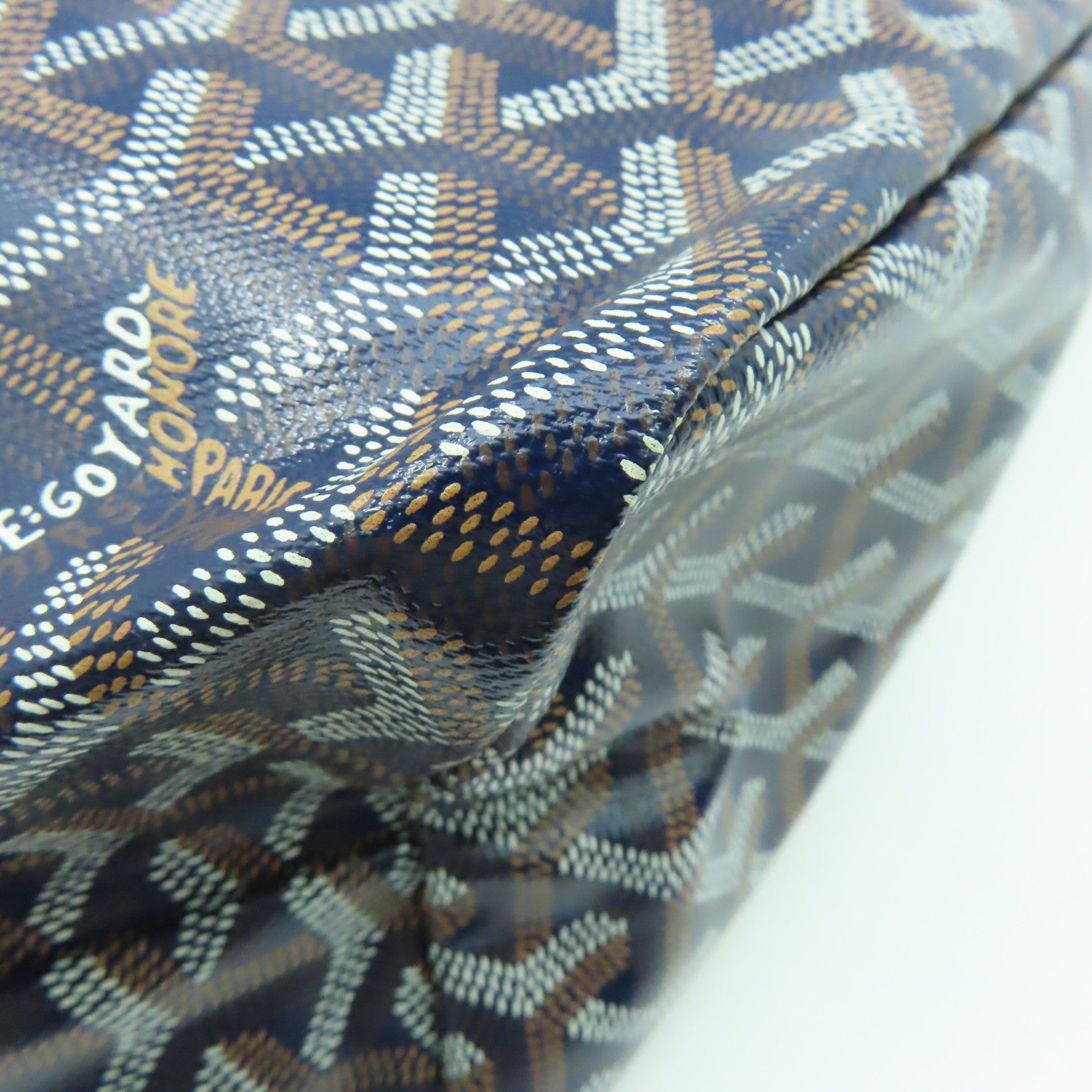 GOYARD 塗層帆布Saint Louis PM銀扣手挽袋藍色