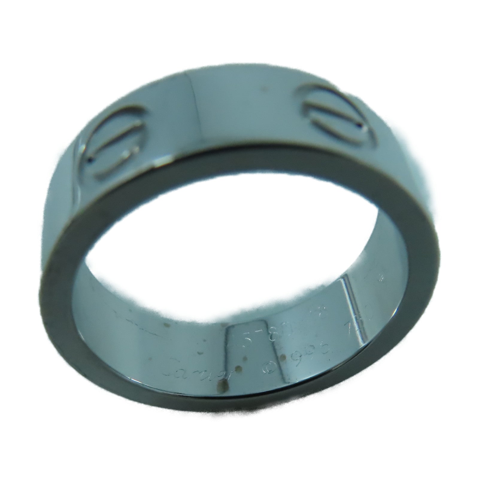 CARTIER 18K白金Love Ring戒指US#4.25銀色