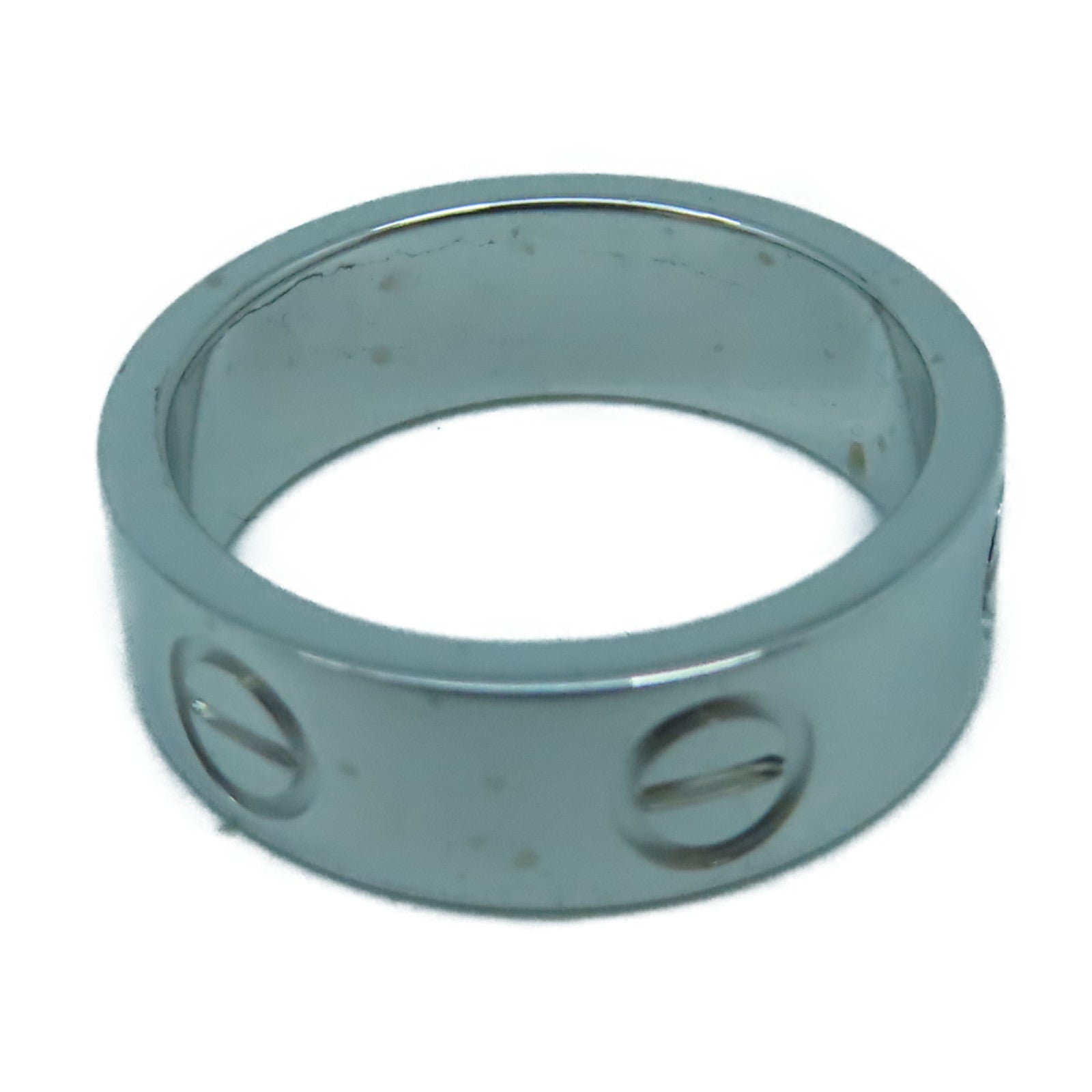 CARTIER 18K白金Love Ring戒指US#4.25銀色