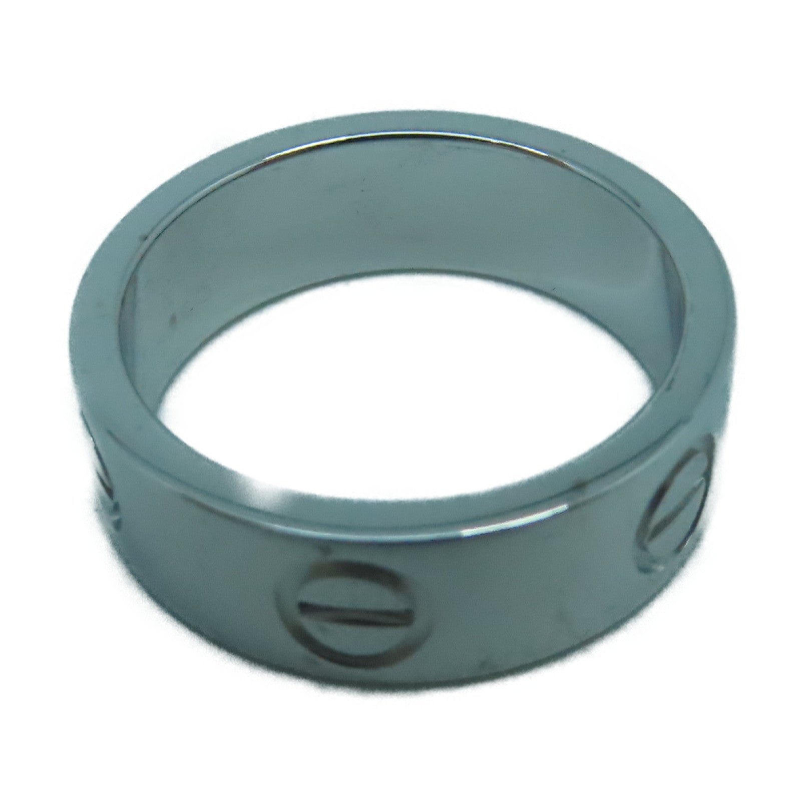 CARTIER 18K白金Love Ring戒指US#4.25銀色
